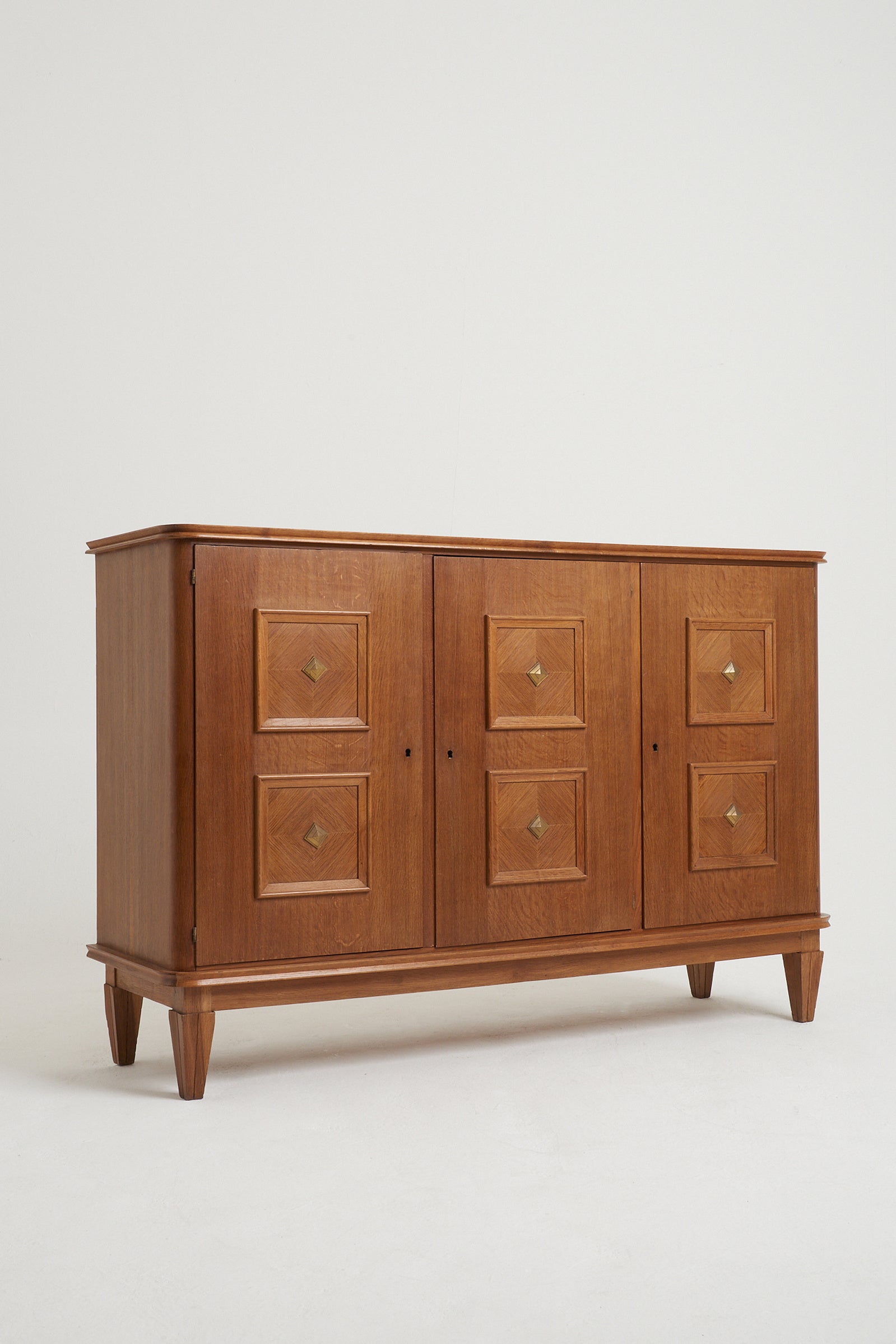 Art Deco Oak and Brass Sideboard