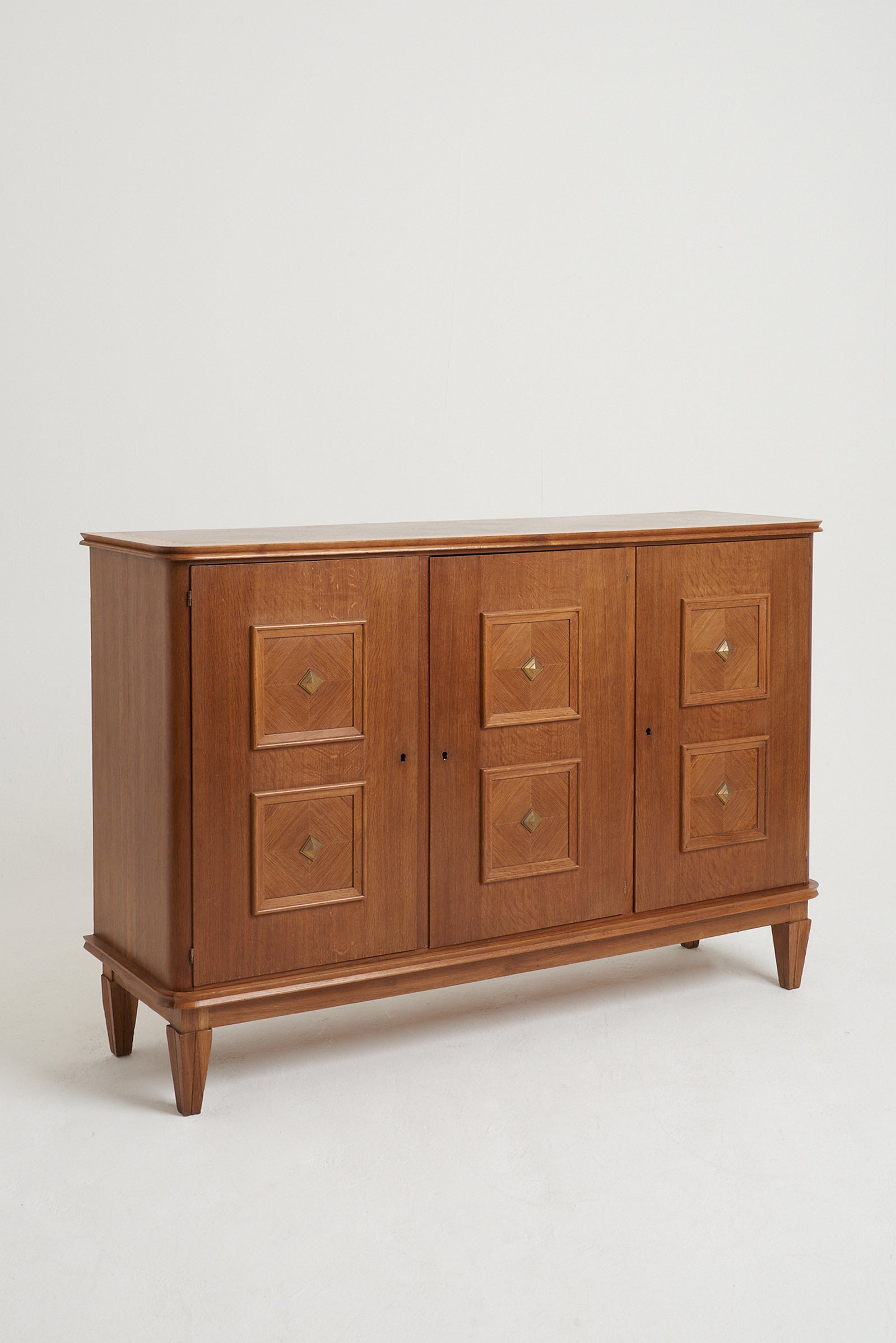 Art Deco Oak and Brass Sideboard