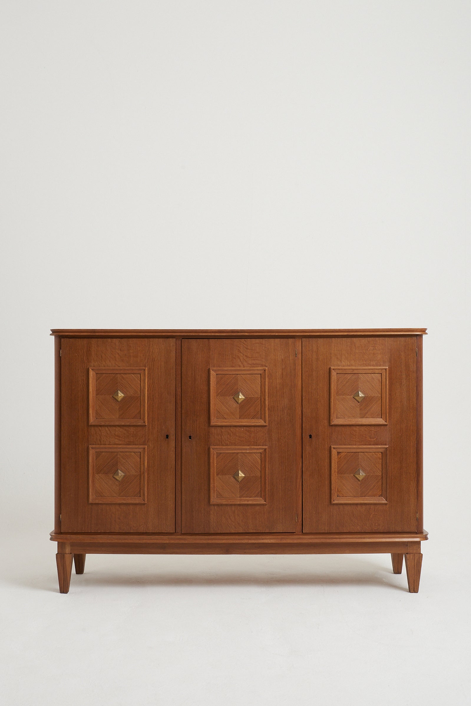 8345- Art Deco Oak and Brass Sideboard