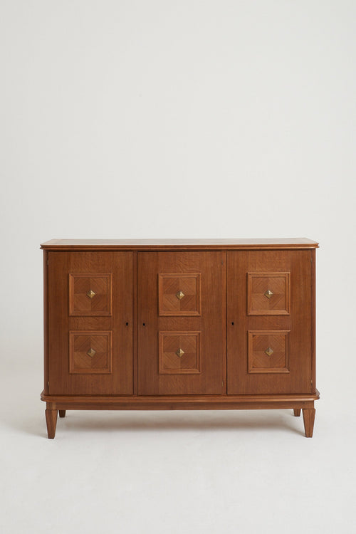 Art Deco Oak and Brass Sideboard