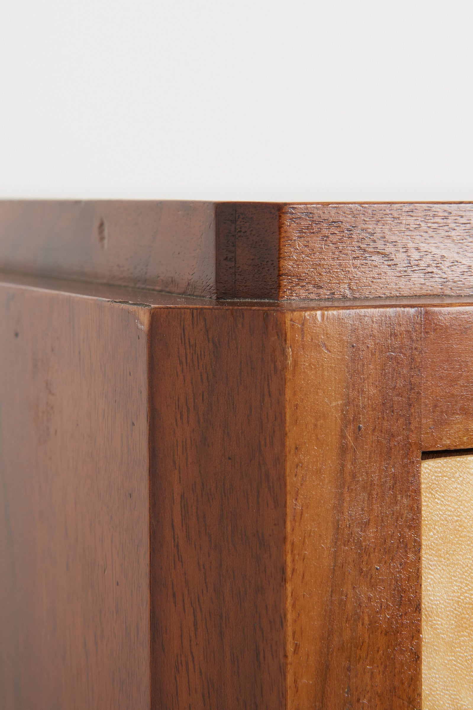 Art Deco Walnut and Velum Secretaire Cabinet