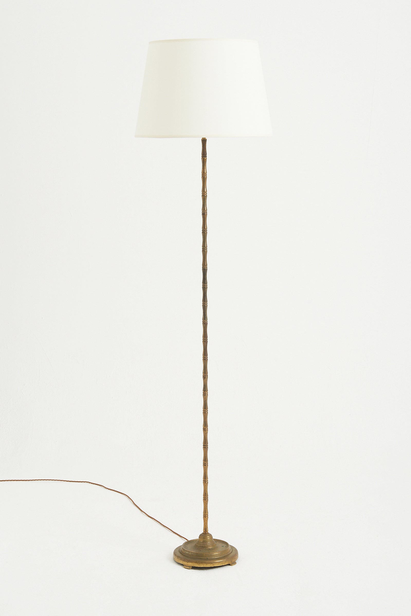 8353- Mid-Century Brass Bamboo Floor Lamp