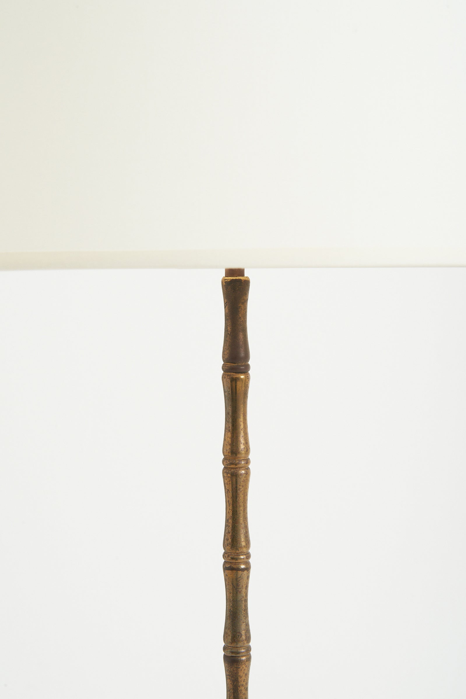 Mid-Century Brass Bamboo Floor Lamp
