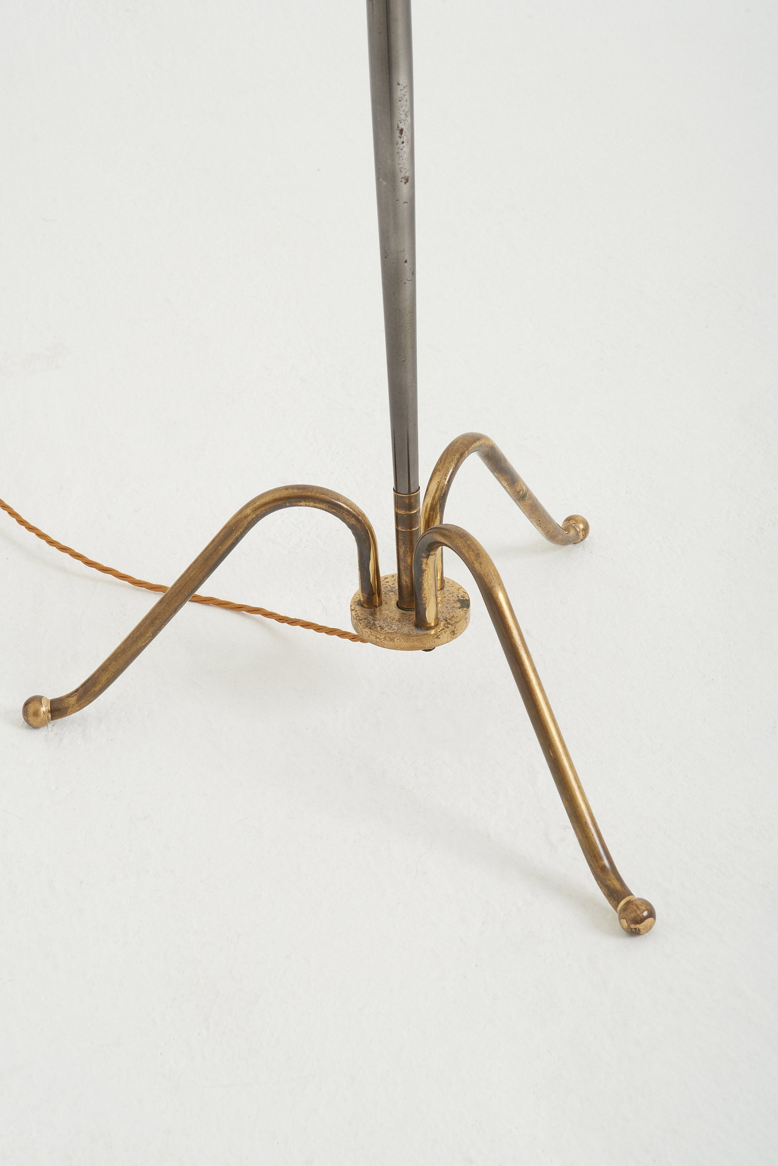 Brass and Gunmetal Floor Lamp by Maison Lunel