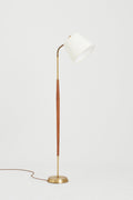 8363- Brass and Teak Reading Floor Lamp