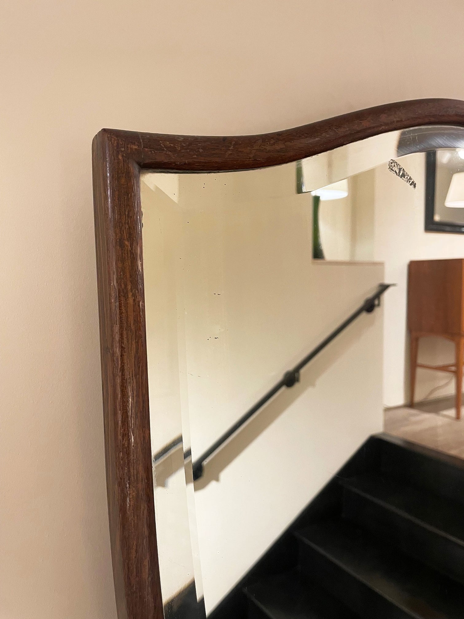 1920s Oak Shield Mirror
