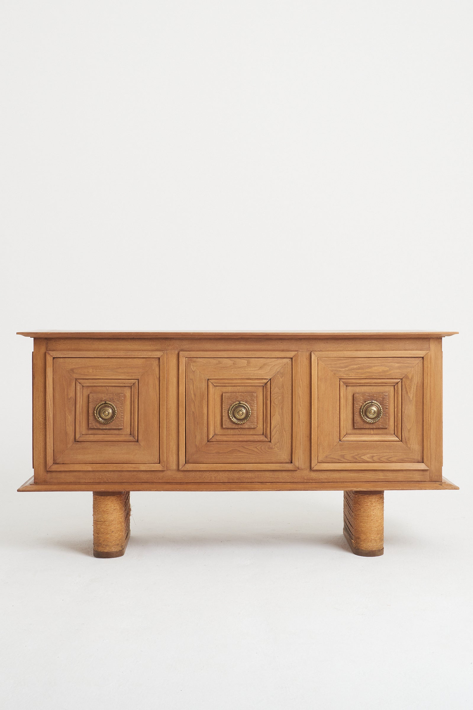8374- Mid-Century Ash and Rope Sideboard