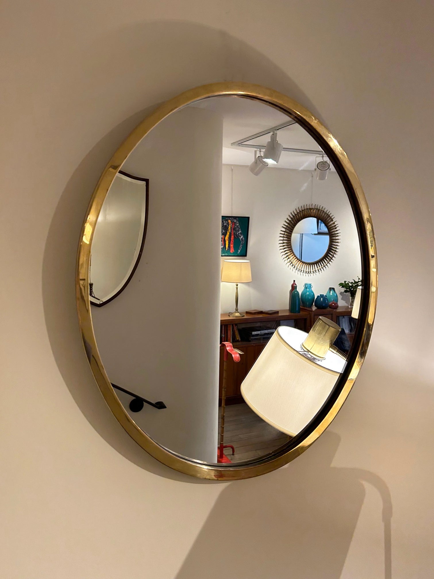 Brass Oval Mirror