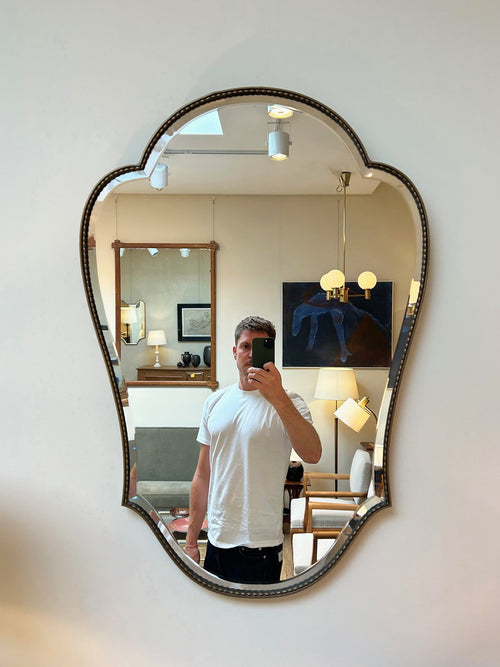 8440- 1950s Brass Shied Mirror