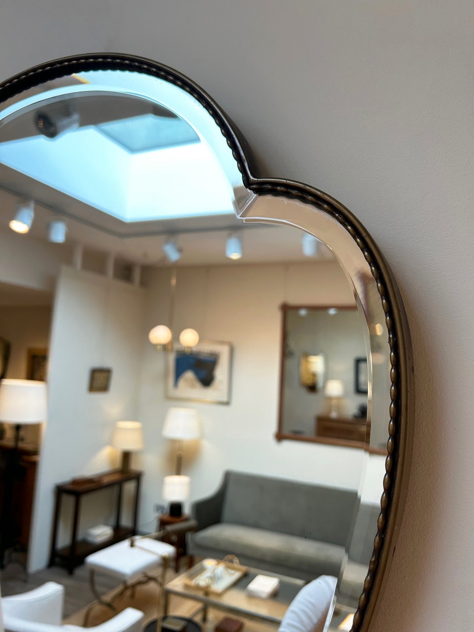 1950s Brass Shied Mirror