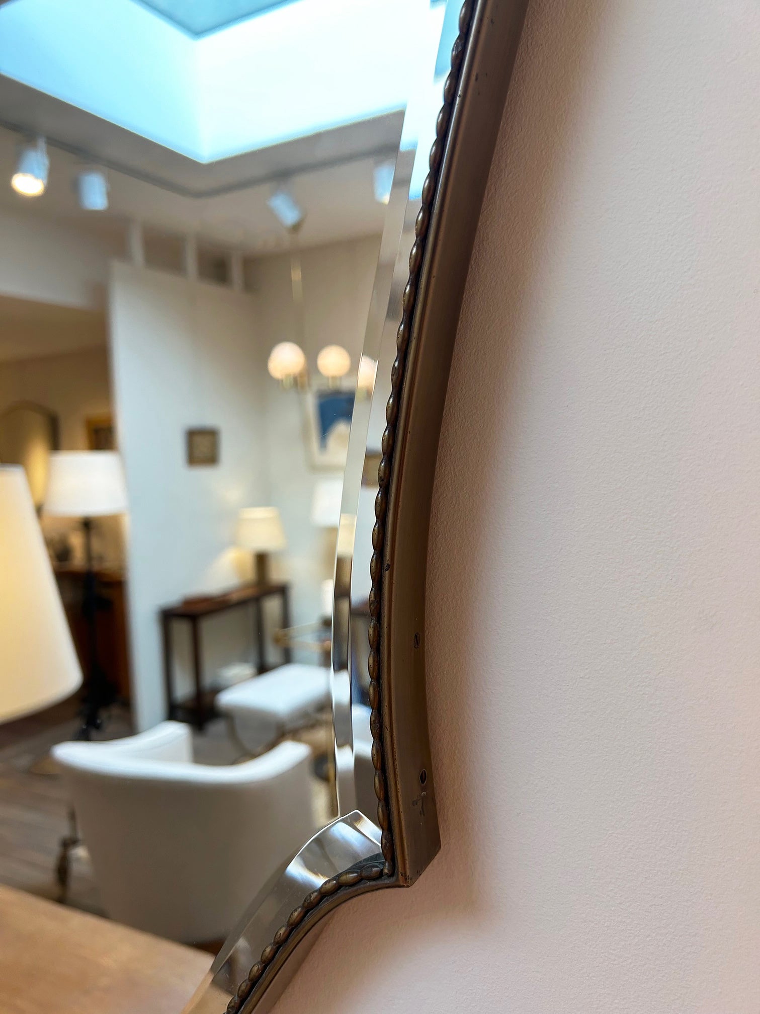 1950s Brass Shied Mirror