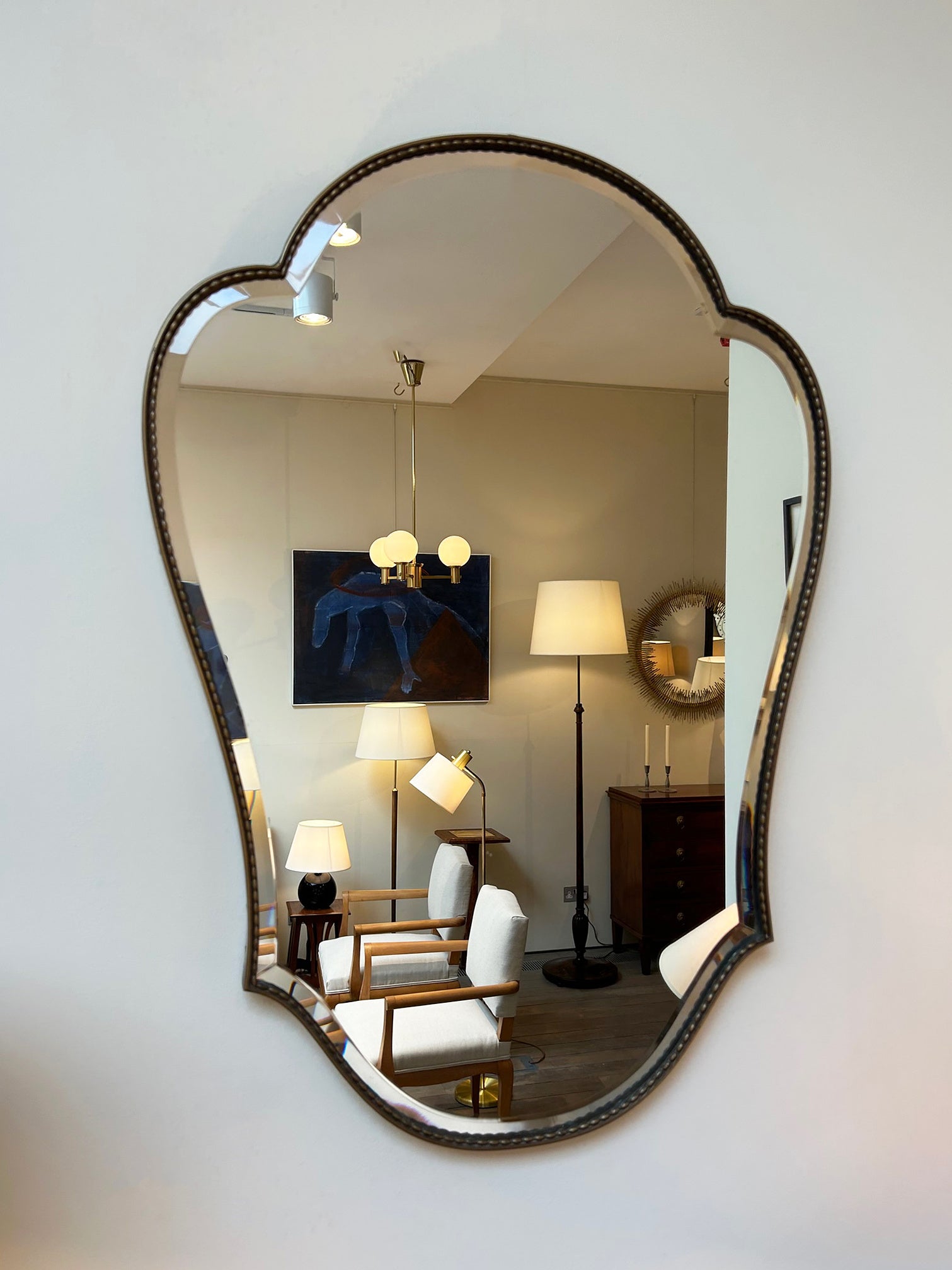 1950s Brass Shied Mirror