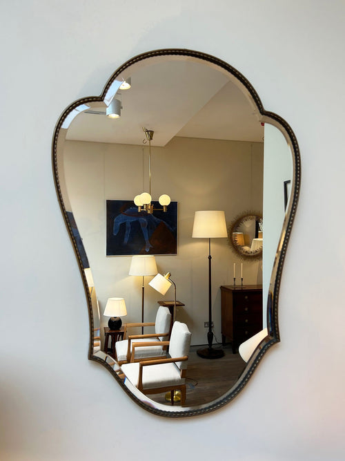1950s Brass Shied Mirror