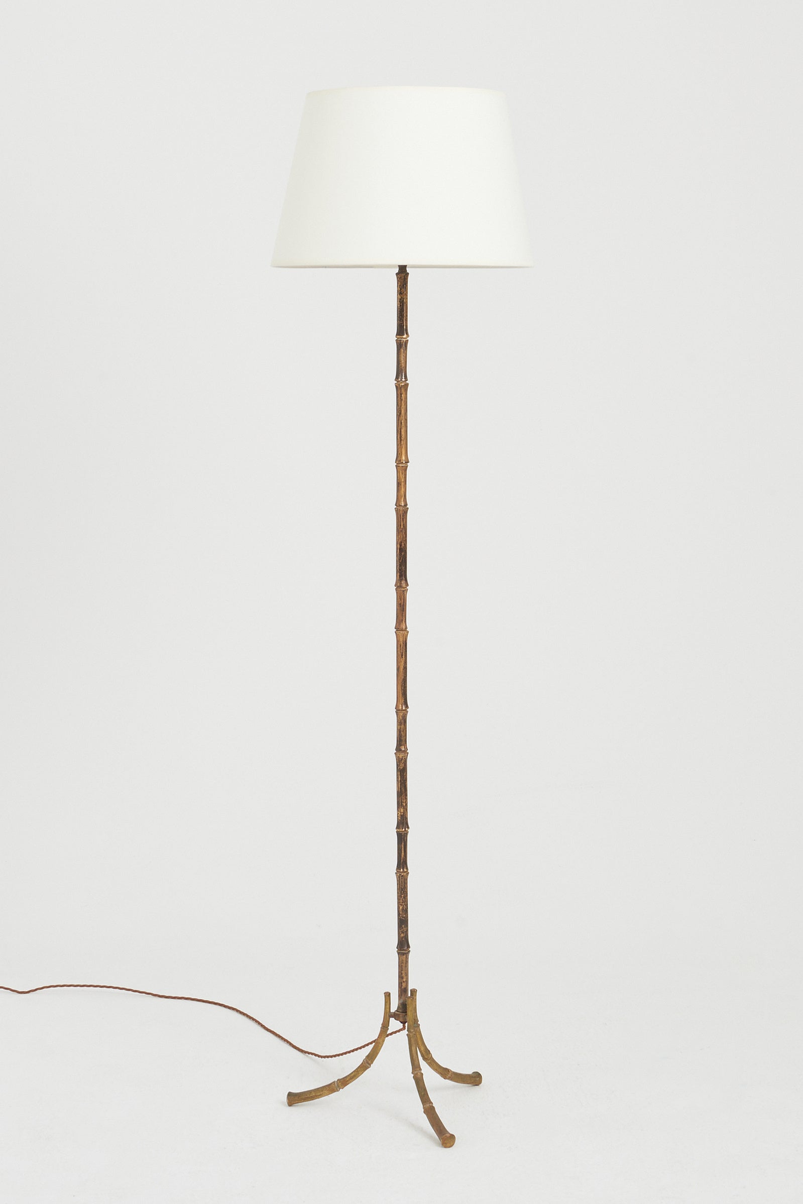 8447- Brass Bamboo Floor Lamp