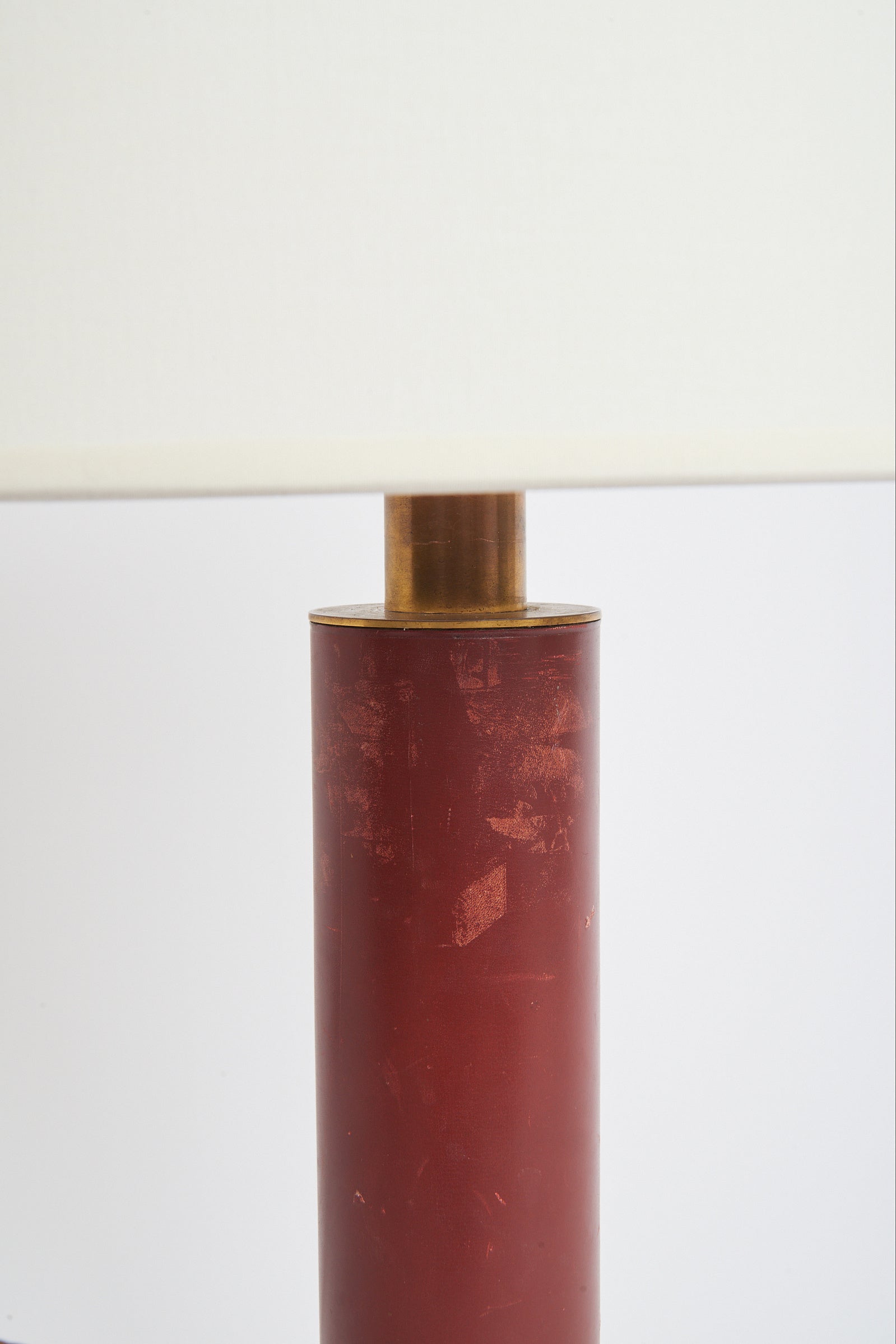 Art Deco Red Leather Table Lamp