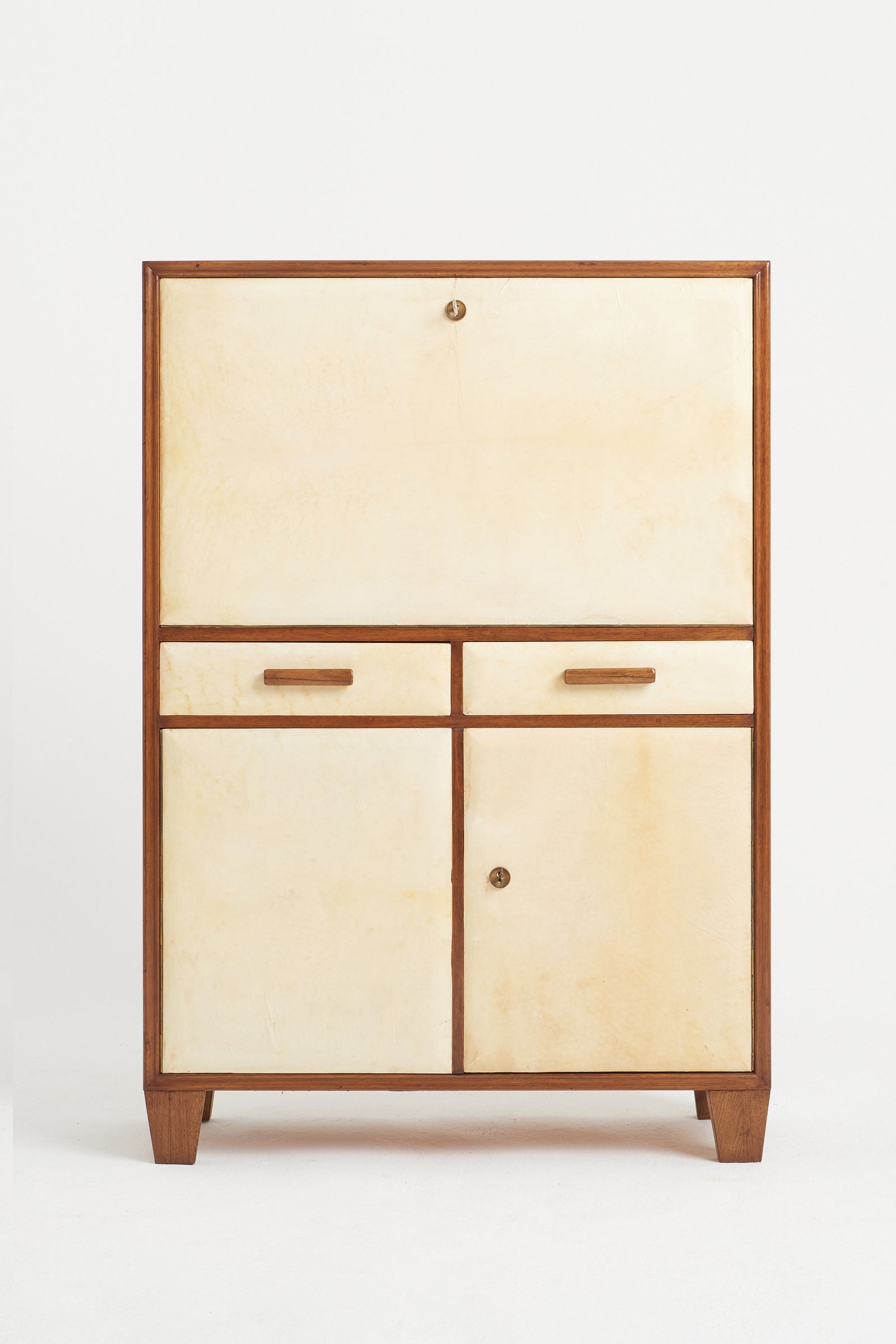 8449- Walnut and Velum Cabinet