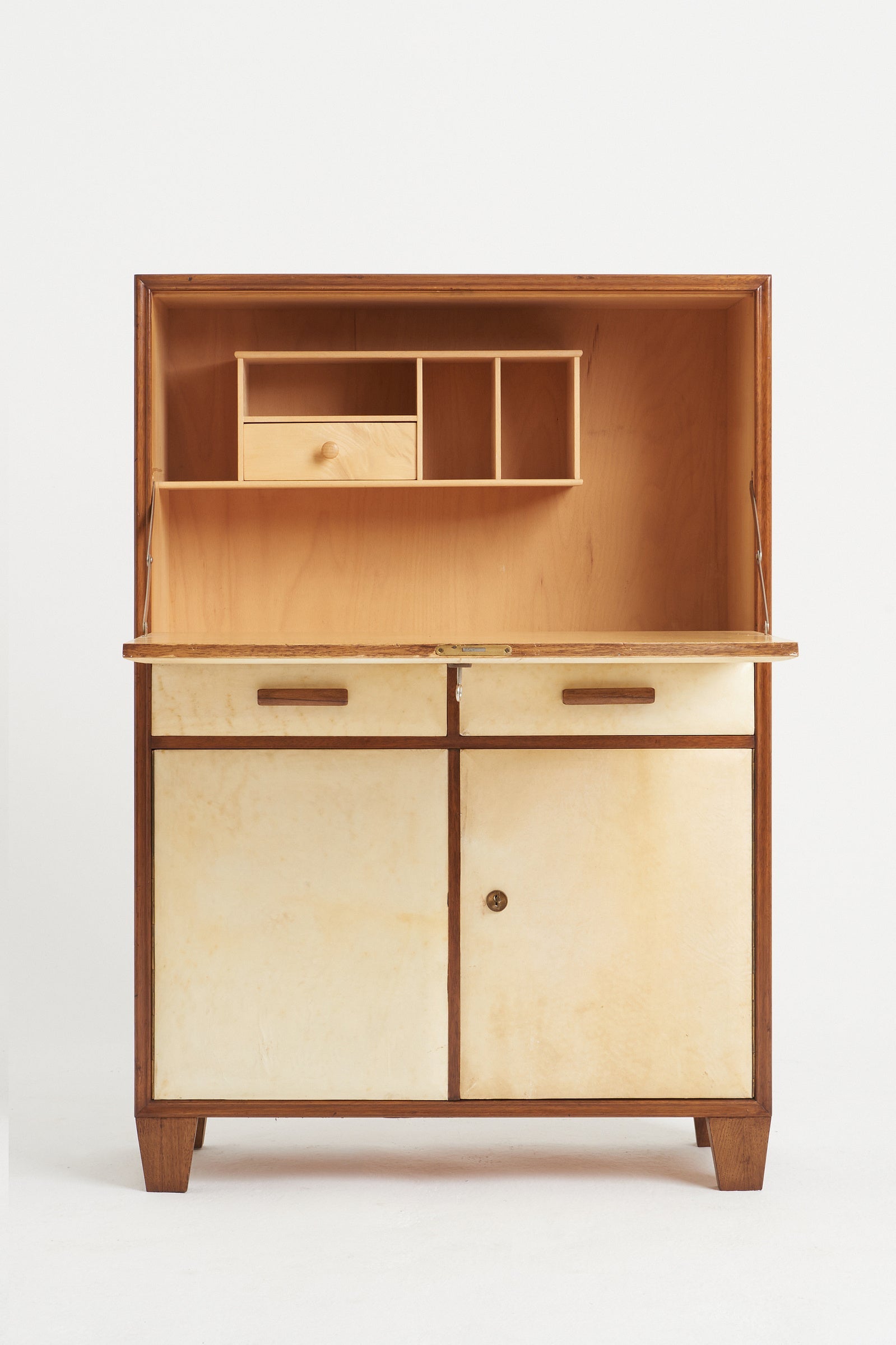 Walnut and Velum Cabinet