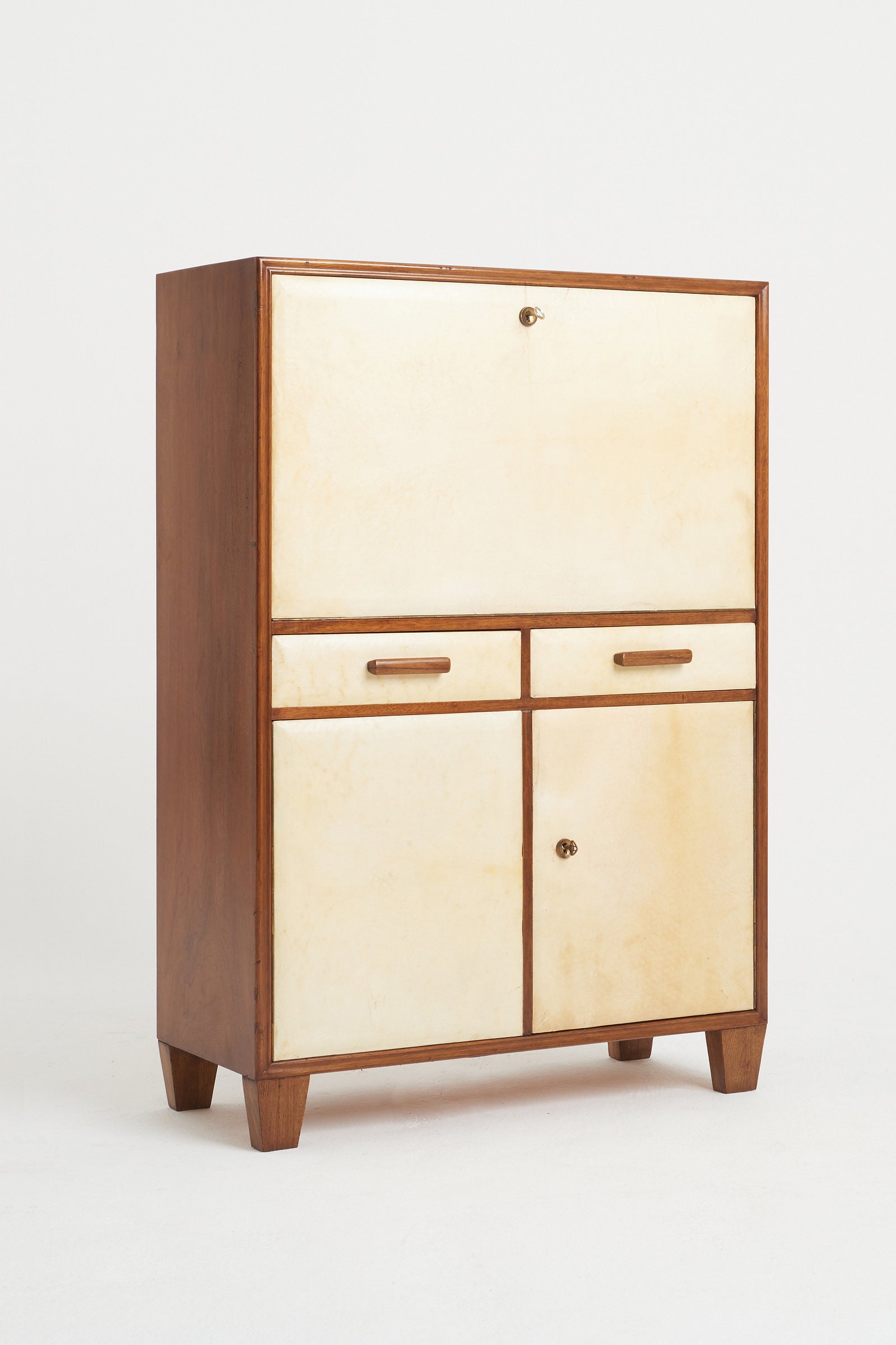 Walnut and Velum Cabinet