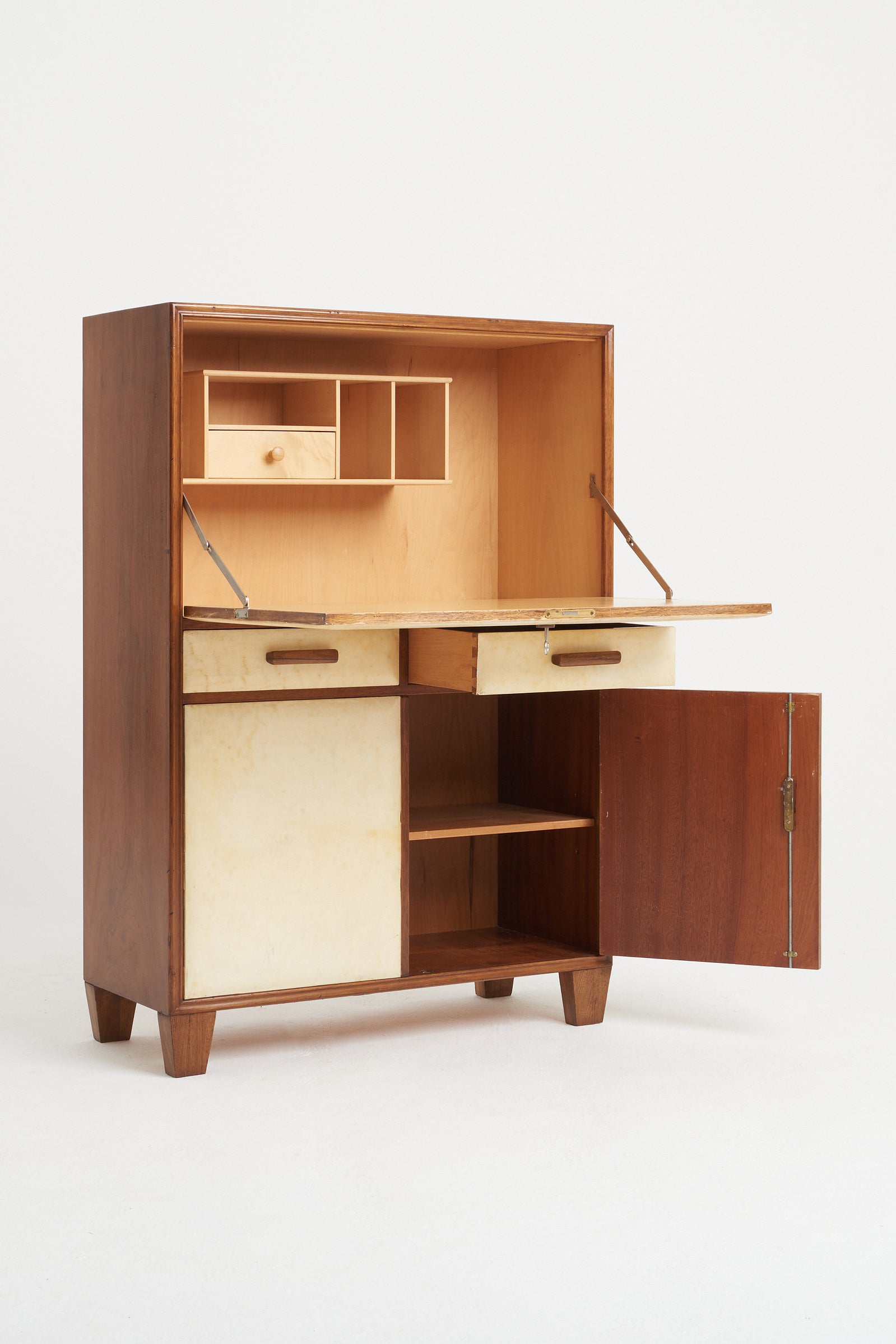 Walnut and Velum Cabinet