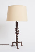 8467- Brutalist Forged Iron Table Lamp