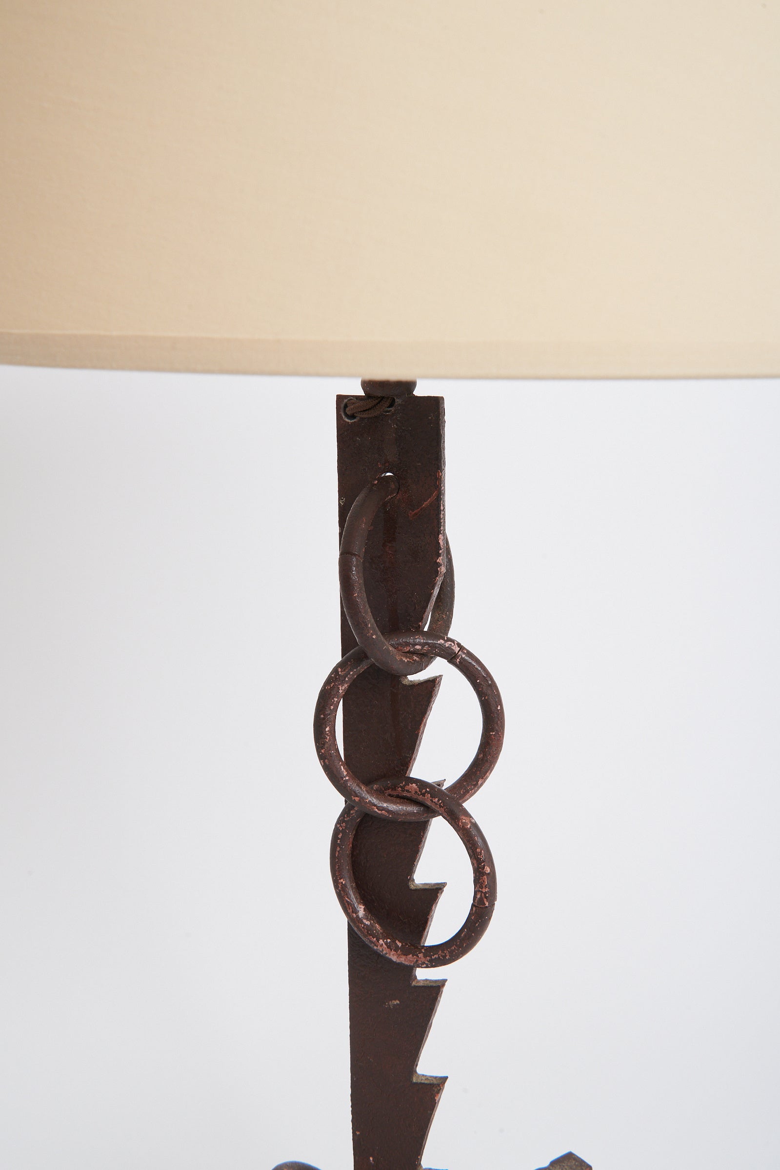 Brutalist Forged Iron Table Lamp