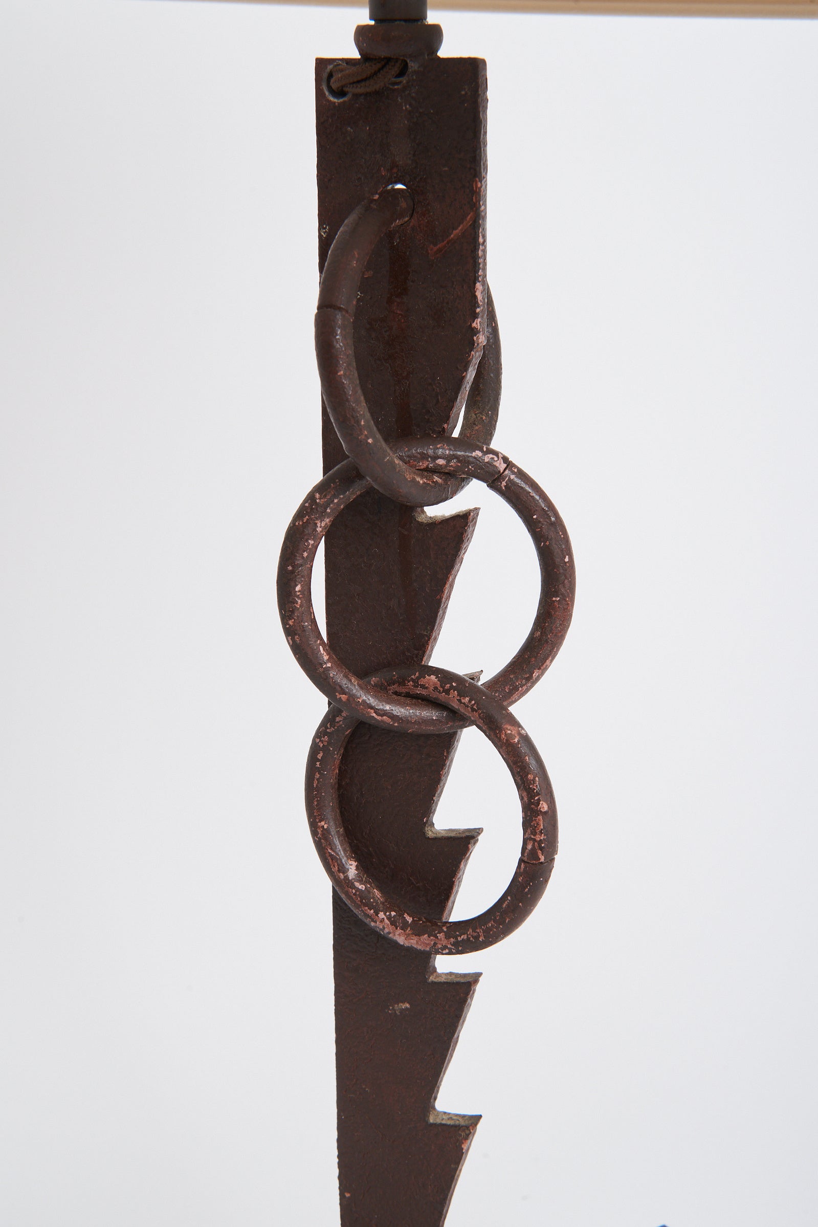 Brutalist Forged Iron Table Lamp