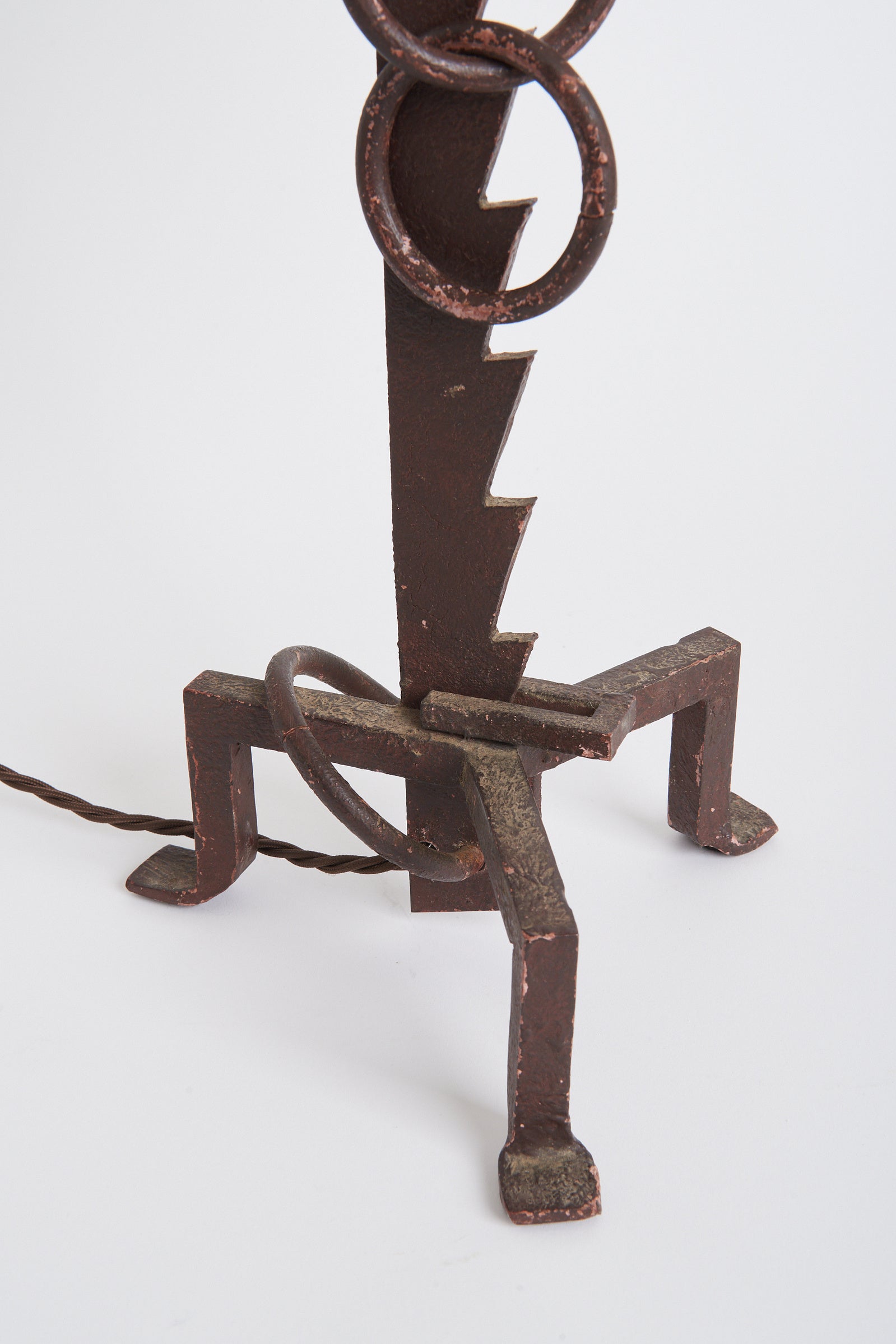 Brutalist Forged Iron Table Lamp