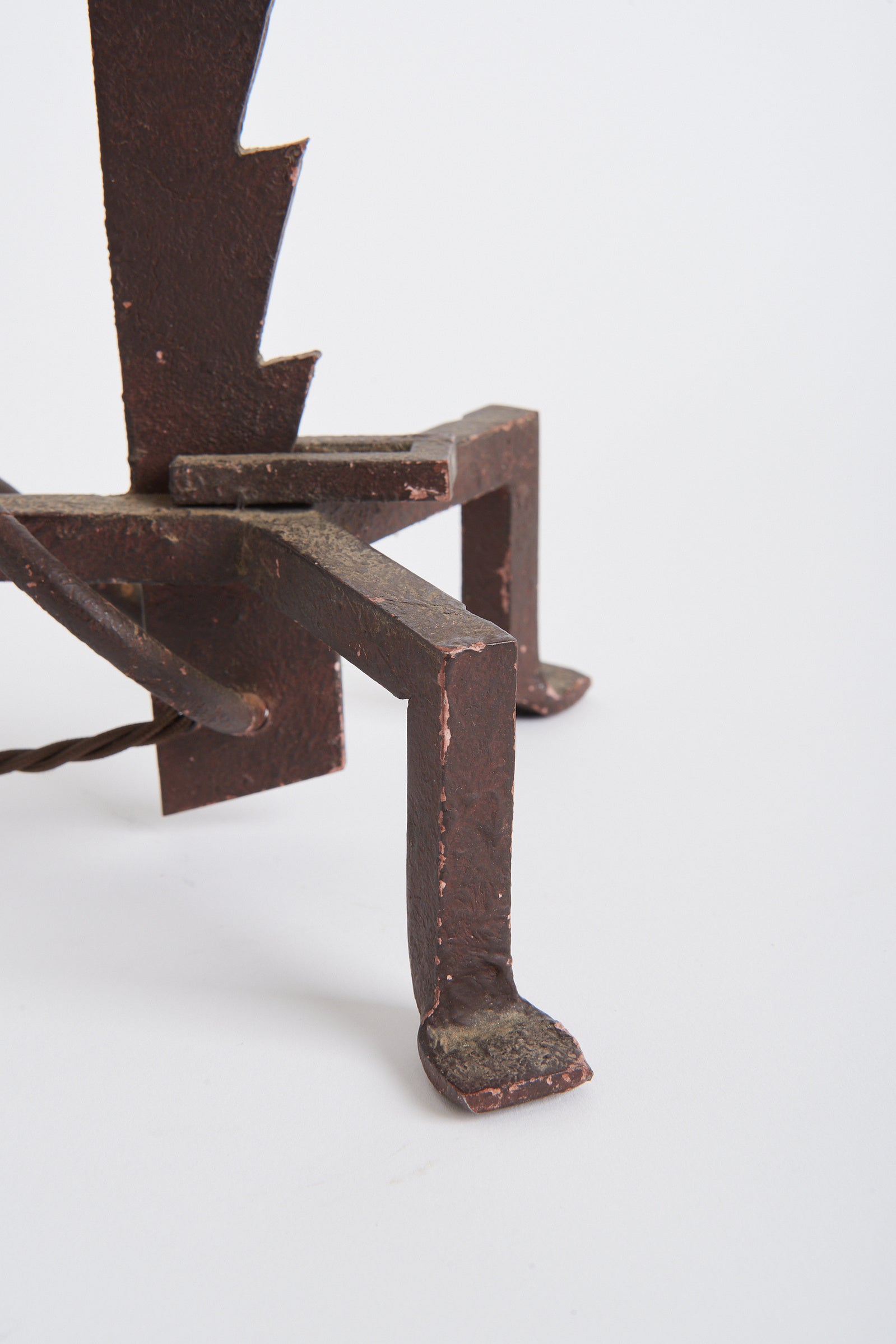 Brutalist Forged Iron Table Lamp