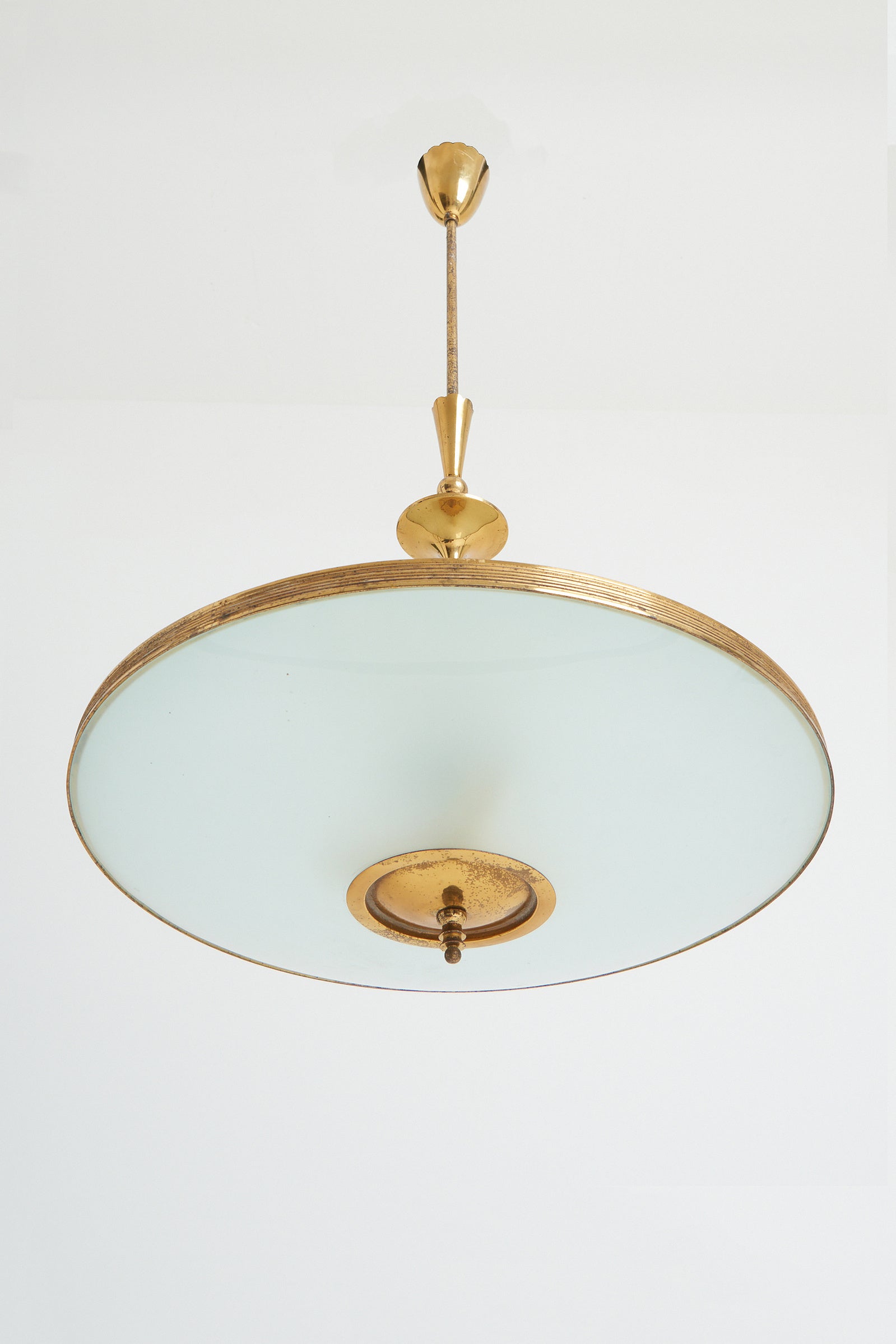 Brass and Glass Ceiling Light by Pietro Chiesa