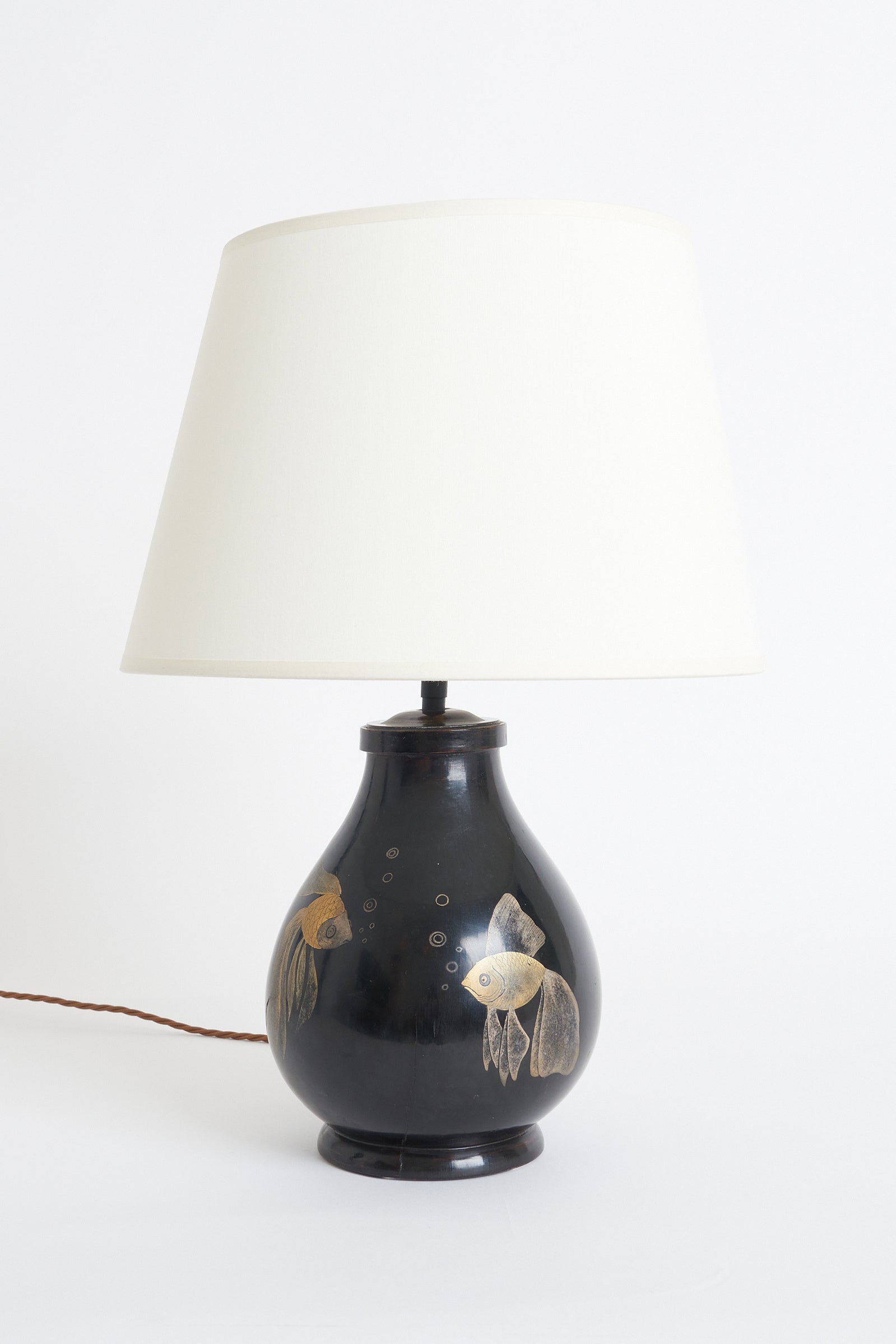 8503- Art Deco Black Lacquer Table Lamp