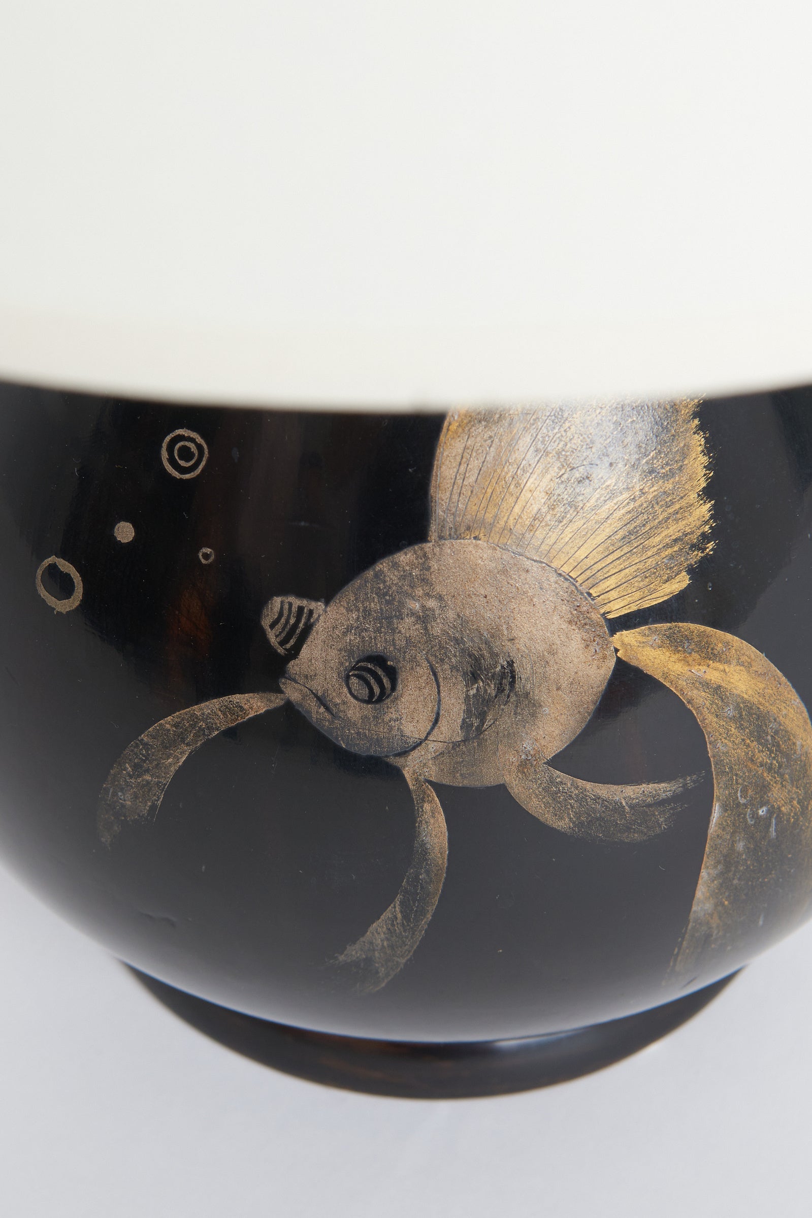 Art Deco Black Lacquer Table Lamp