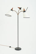 8505- Brass Three-Armed Reading Floor lamp