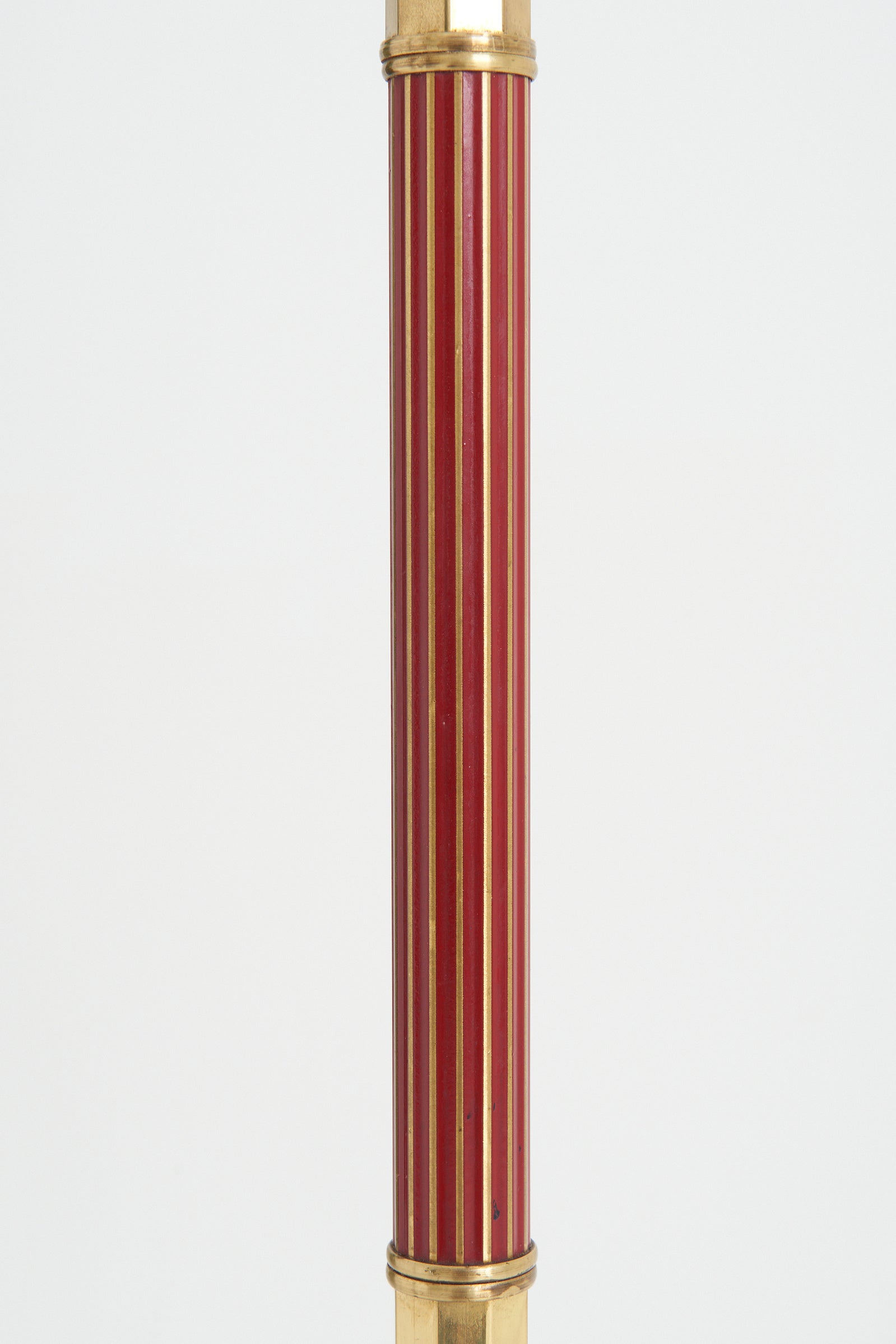 Brass and Mahogany 3-Arm Floor Lamp