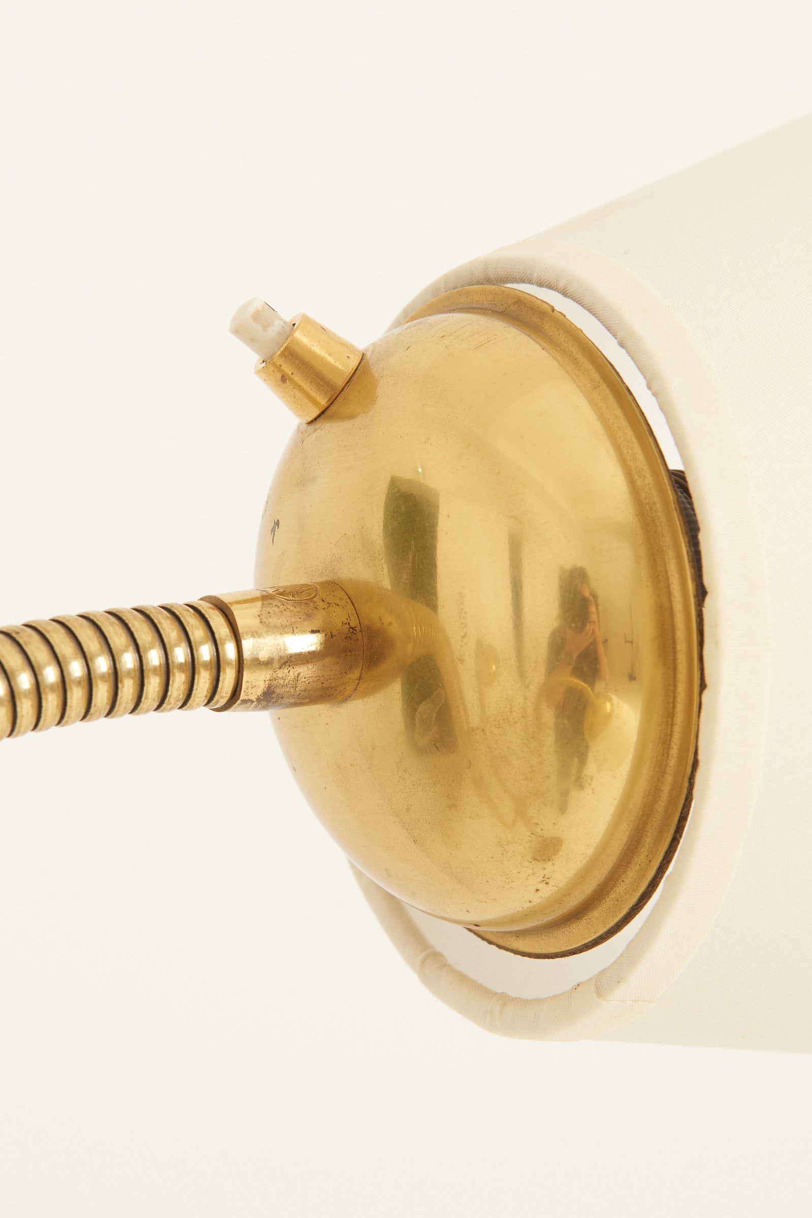 Brass and Mahogany Three Armed Floor Lamp