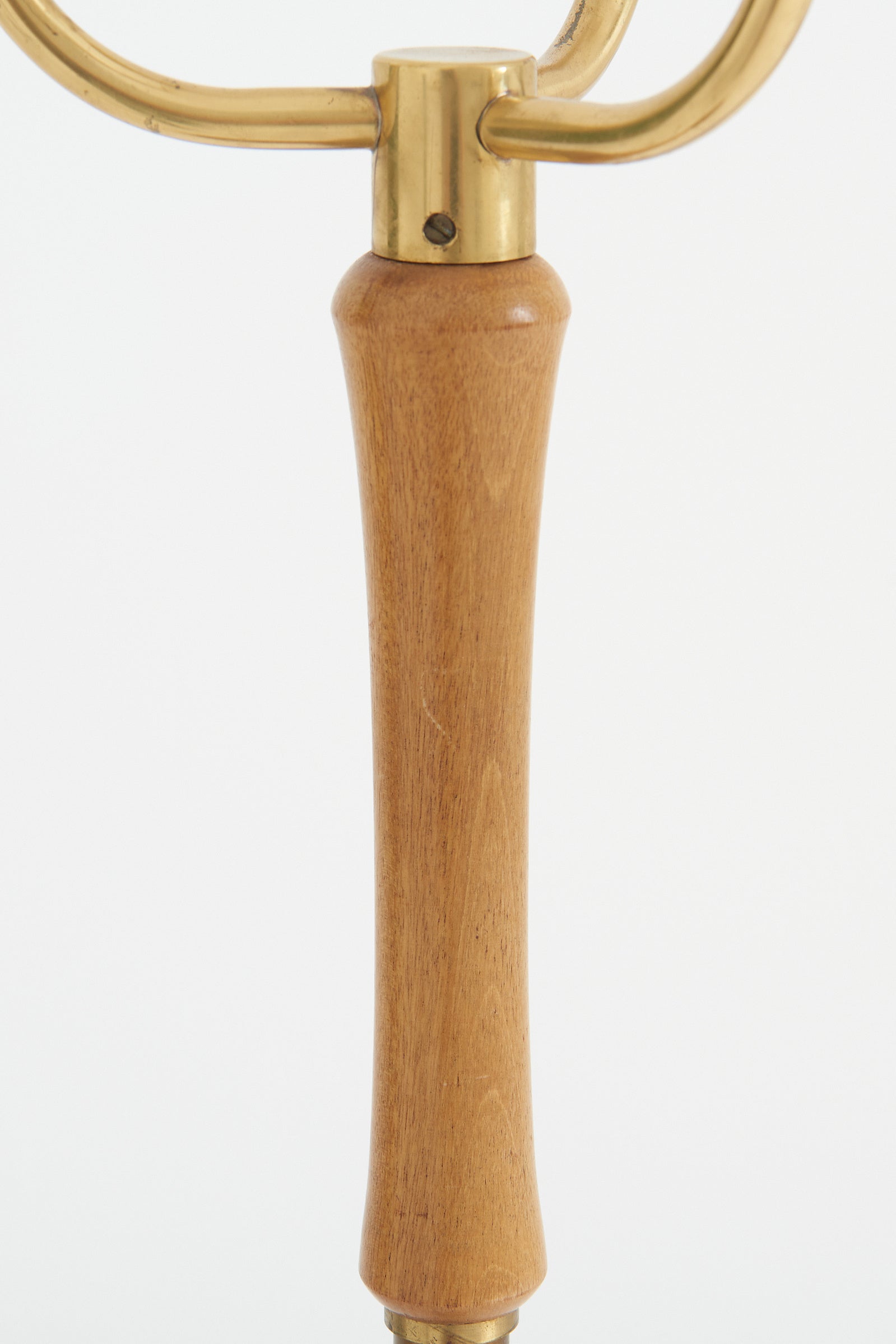 Brass and Mahogany Three Armed Floor Lamp