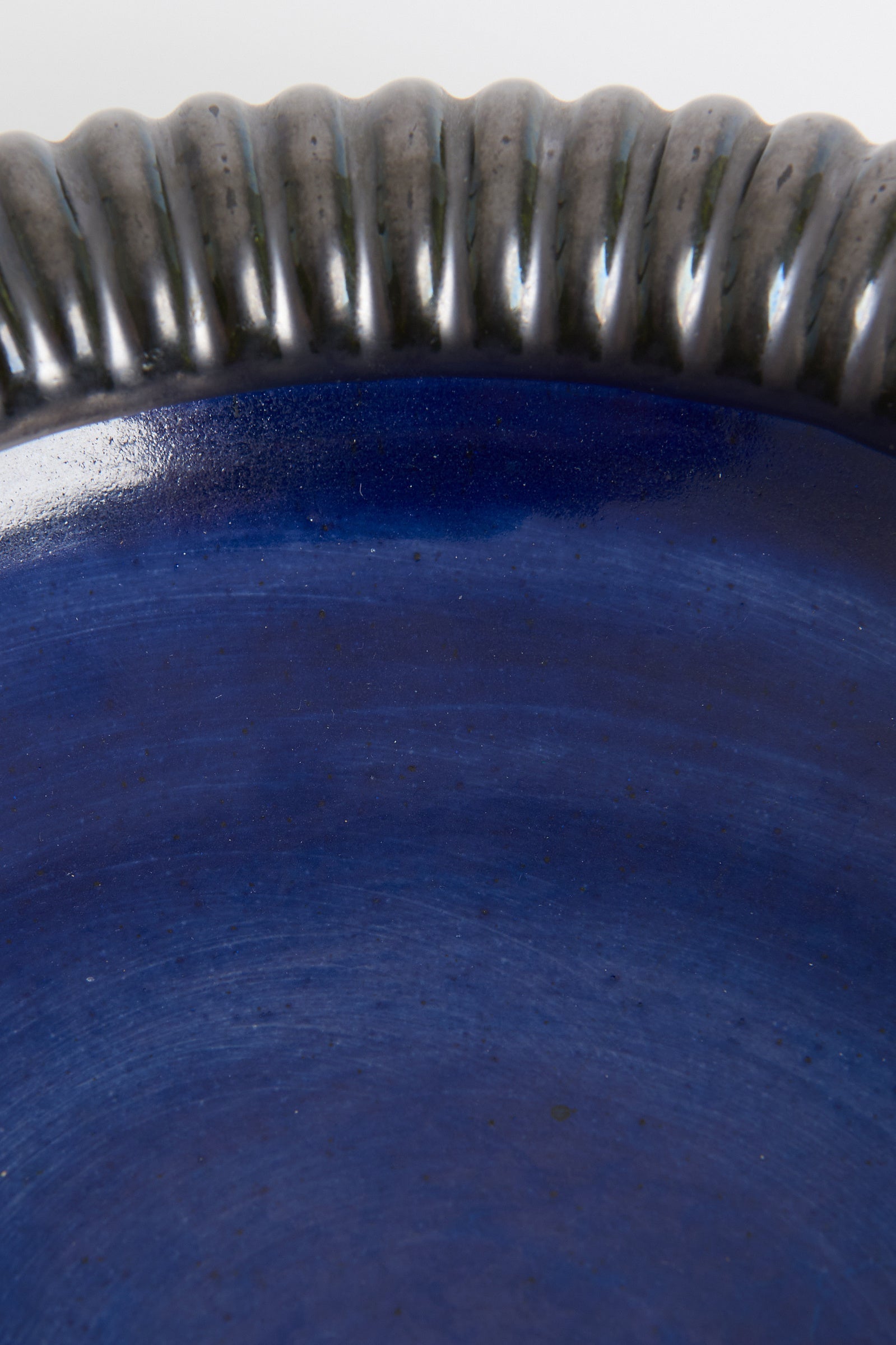 Mid-Century Blue Ceramic Bowl