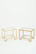 8534- Pair of Brass Side Tables