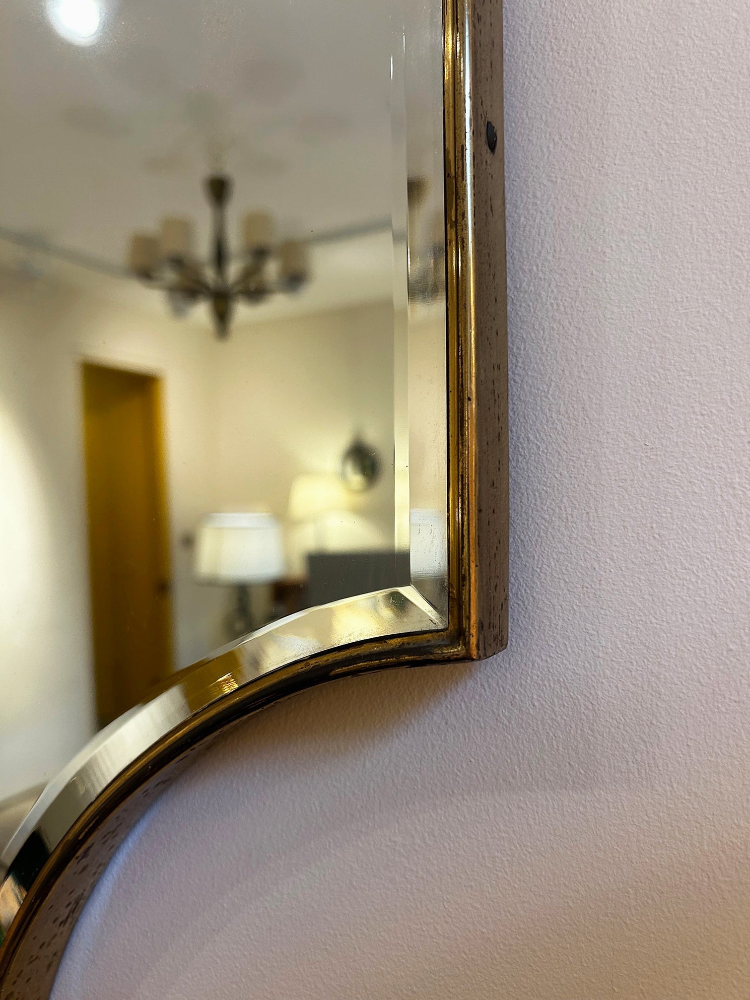Brass Shield Bevelled Mirror