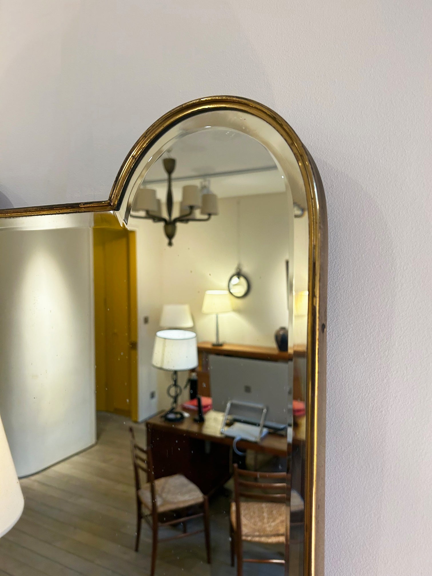 Brass Shield Bevelled Mirror