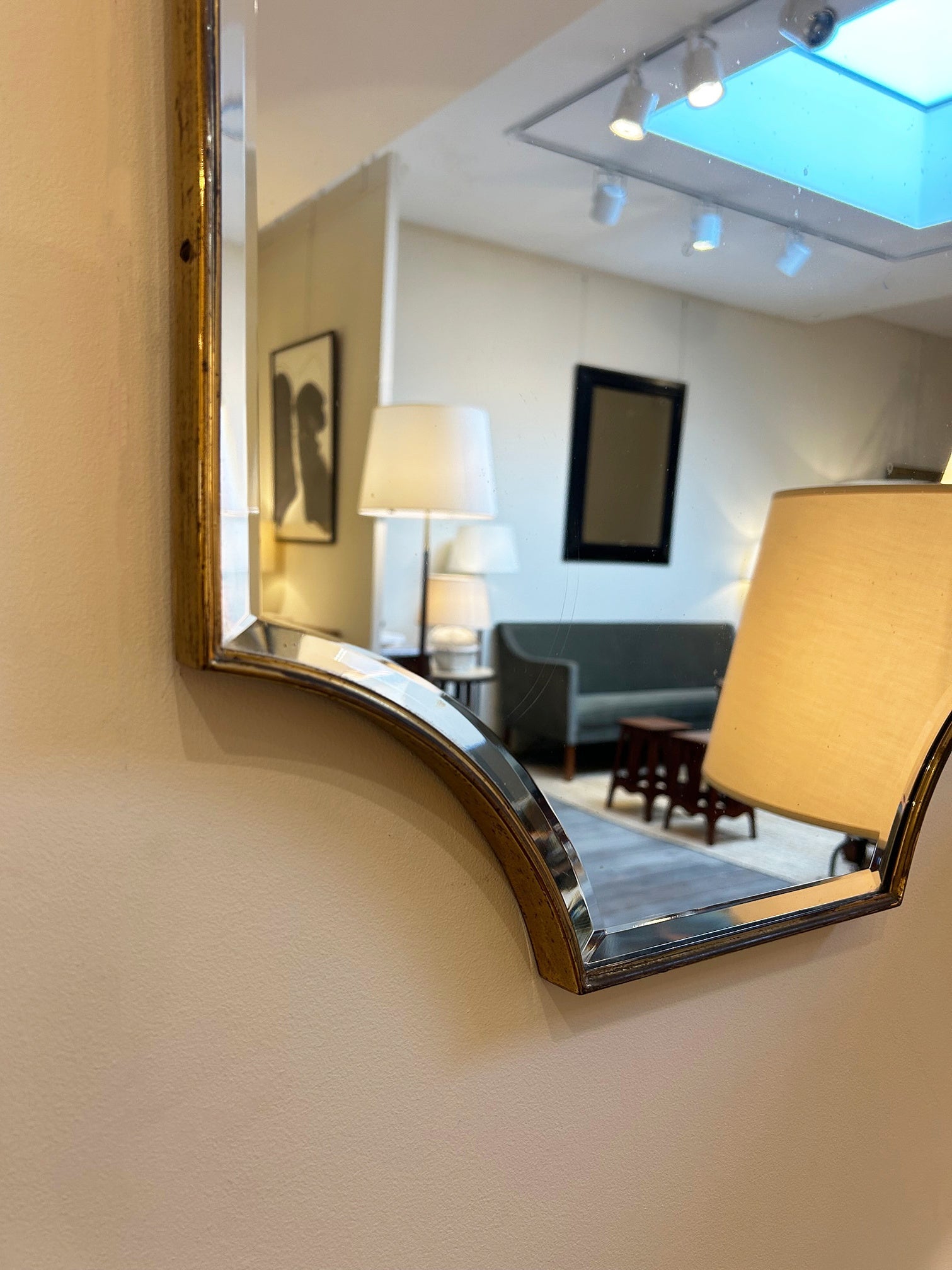 Brass Shield Bevelled Mirror