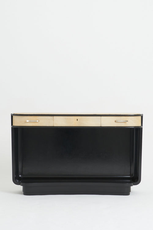 Art Deco Ebonised and Velum Console Table