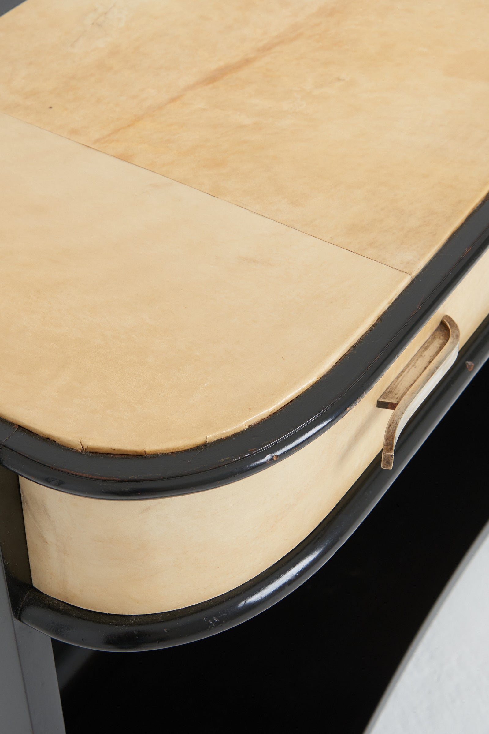 Art Deco Ebonised and Velum Console Table