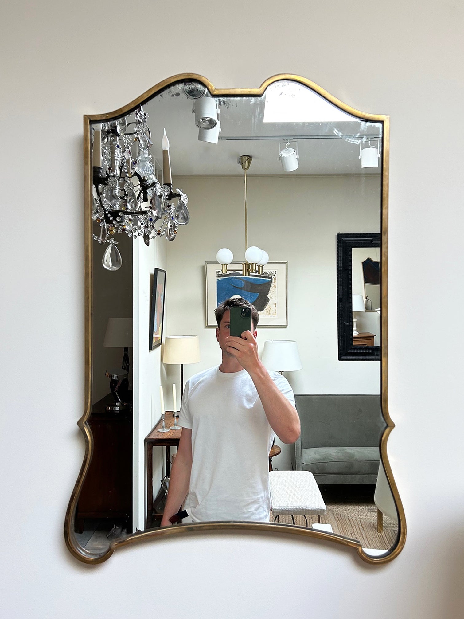 8548- Brass Shield Mirror