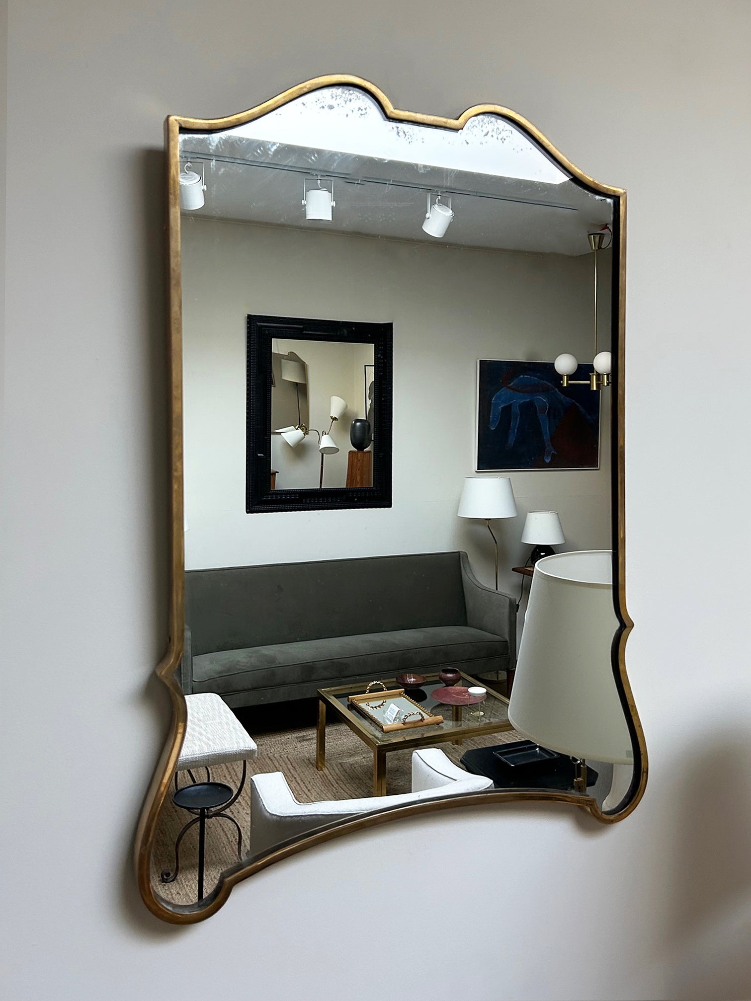 Brass Shield Mirror