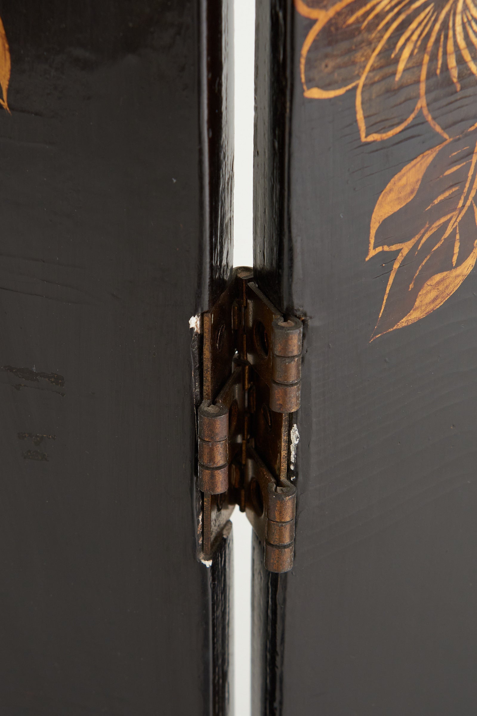 Gold and Black Five-Leaf Screen