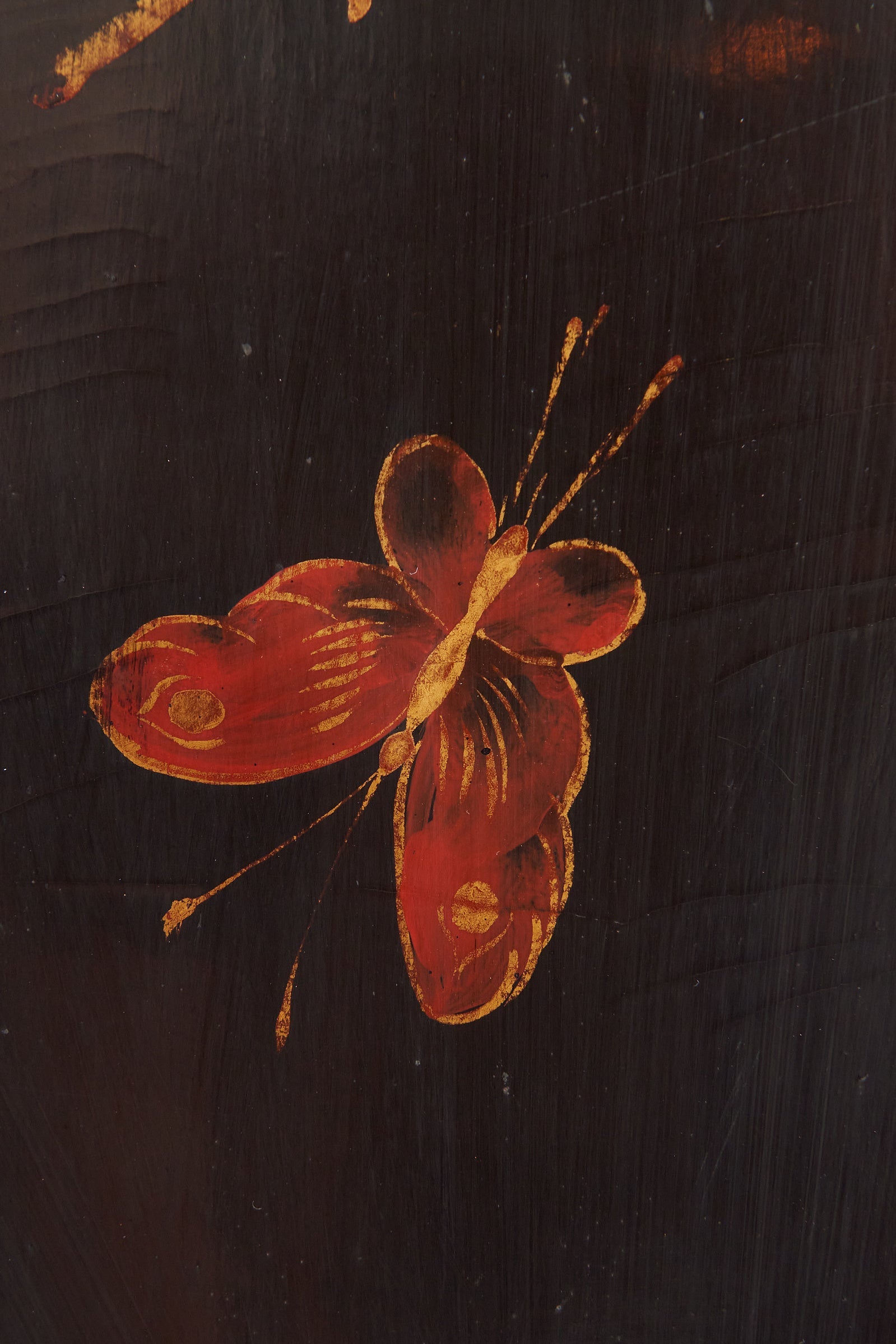 Gold and Black Five-Leaf Screen