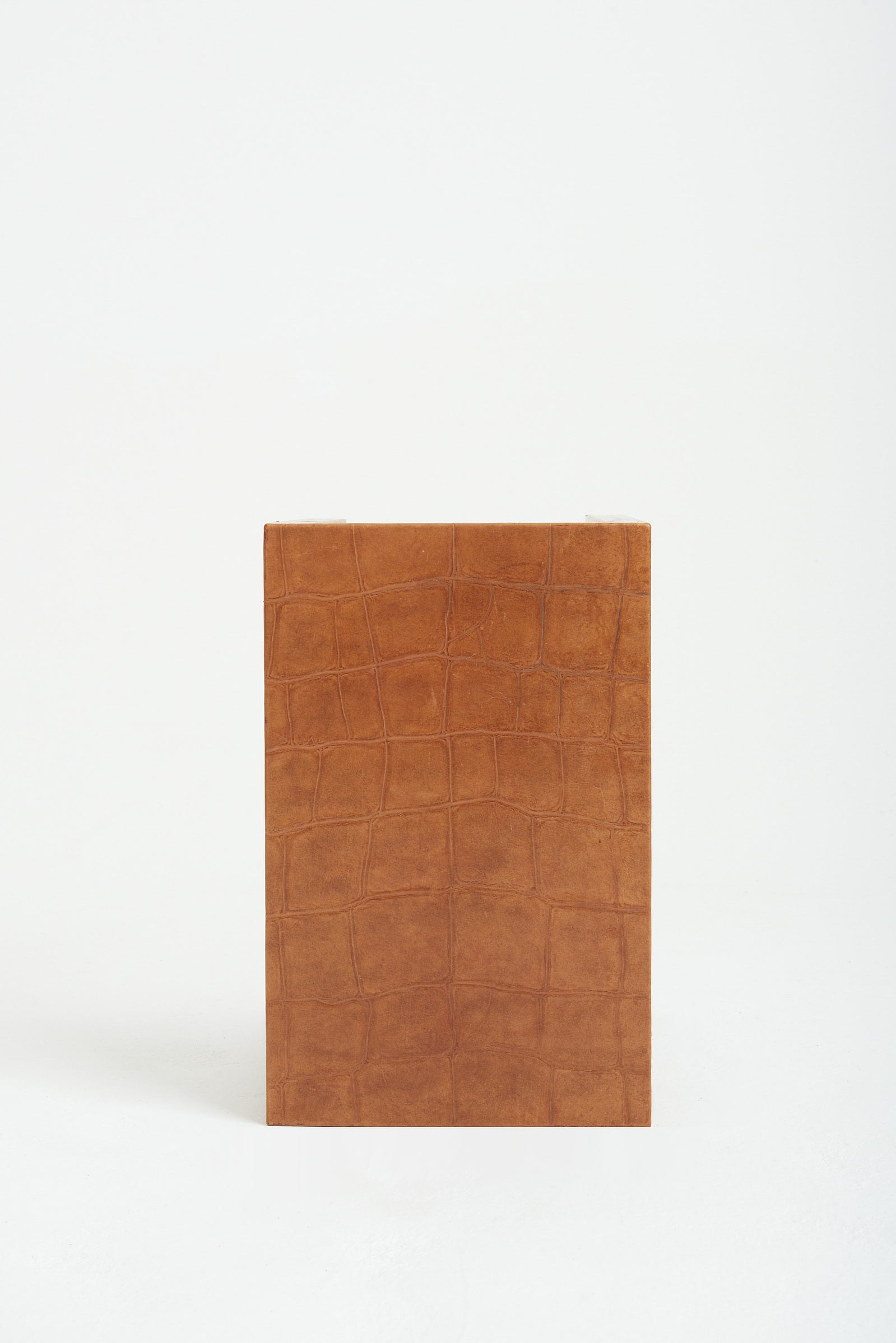 Brown Faux Leather Side Table