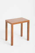 8572- Brown Faux Leather Side Table