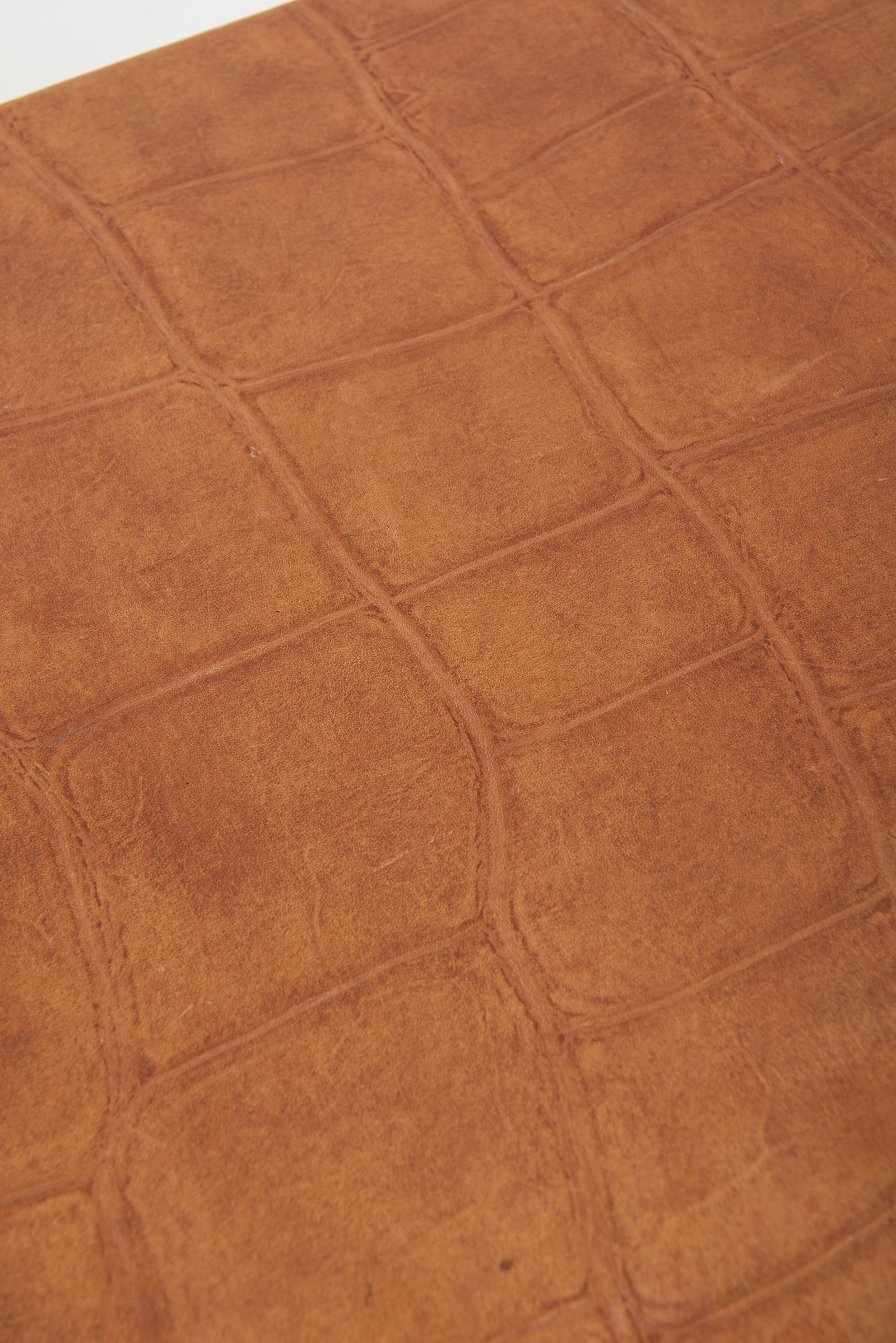 Brown Faux Leather Side Table