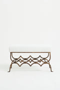 8628- Mid-Century Forged Iron Long Stool